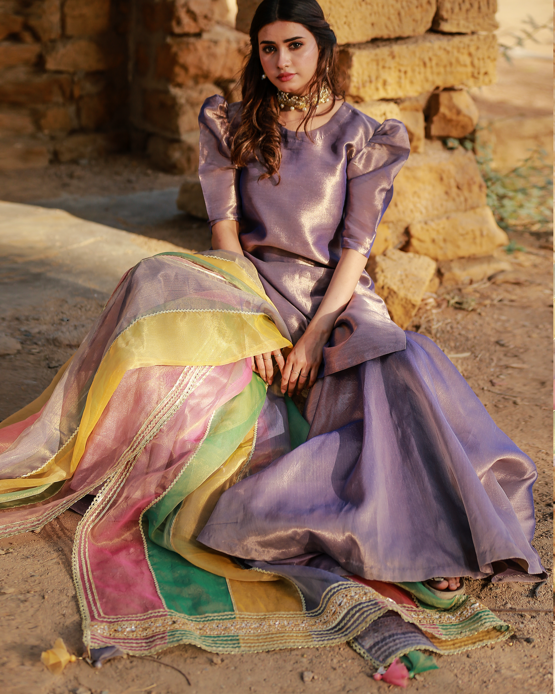 Zar | Gharara Formals | Purple - Official Zar stockist in UK - Sakeena London