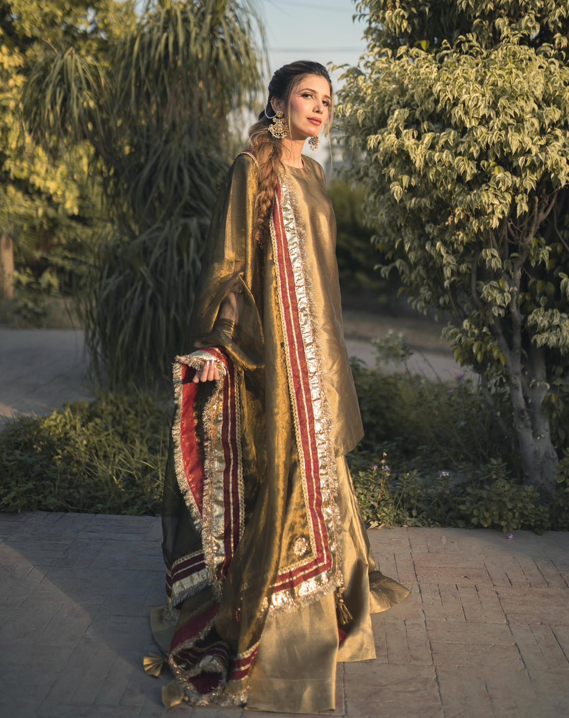 Zar | Gharara Formals | Brown - Official Zar stockist in UK - Sakeena London
