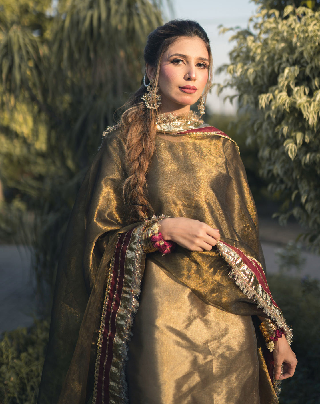 Zar | Gharara Formals | Brown - Official Zar stockist in UK - Sakeena London
