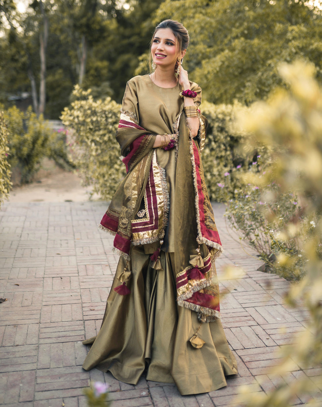 Zar | Gharara Formals | Brown - Official Zar stockist in UK - Sakeena London