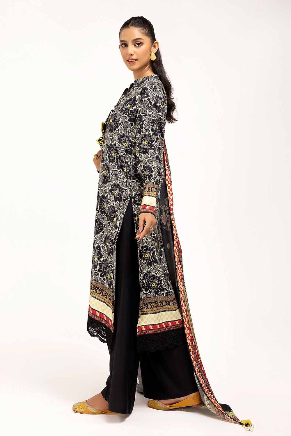 Gul Ahmed | Winter Collection 24 | Linen Suit LT-42001 - Official Gul Ahmed stockist in UK - Sakeena London