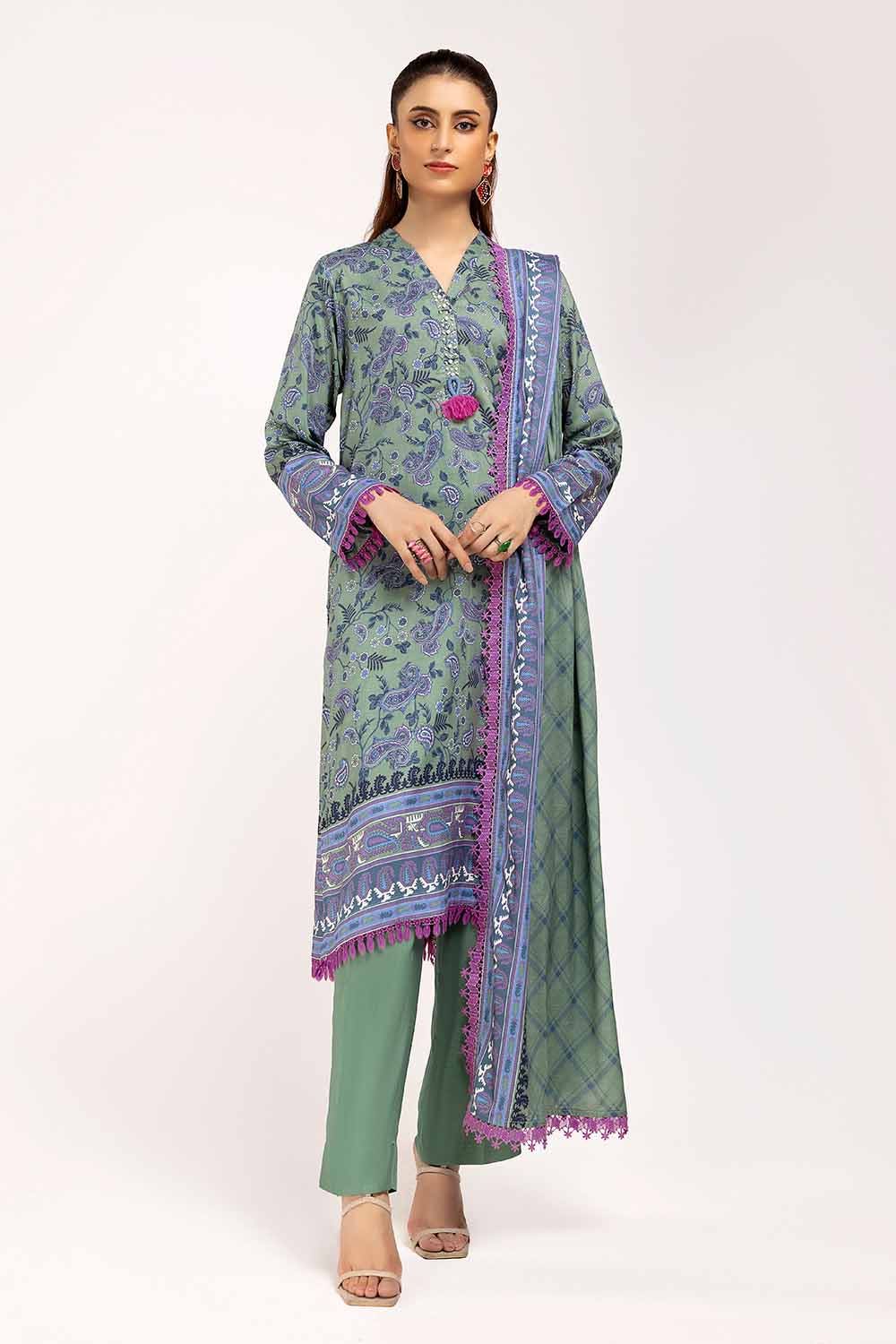 Gul Ahmed | Winter Collection 24 | Linen Suit LT-42002 - Official Gul Ahmed stockist in UK - Sakeena London