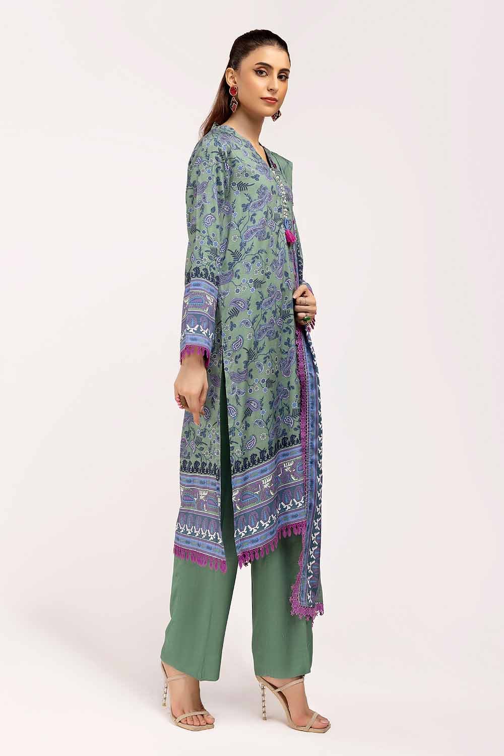 Gul Ahmed | Winter Collection 24 | Linen Suit LT-42002 - Official Gul Ahmed stockist in UK - Sakeena London