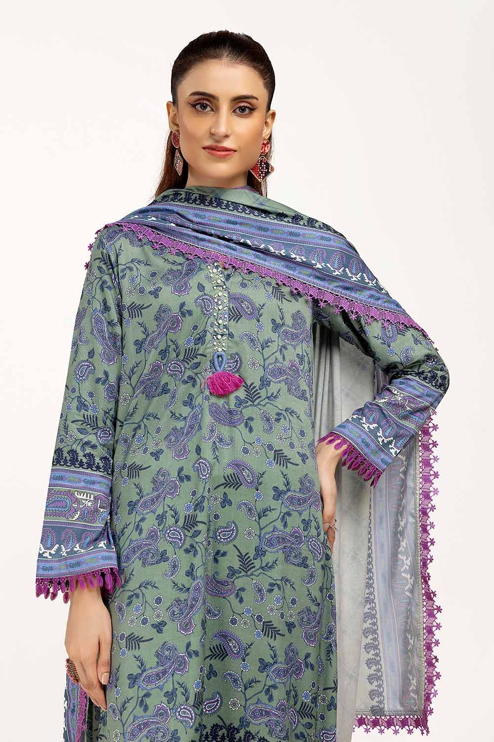 Gul Ahmed | Winter Collection 24 | Linen Suit LT-42002 - Official Gul Ahmed stockist in UK - Sakeena London