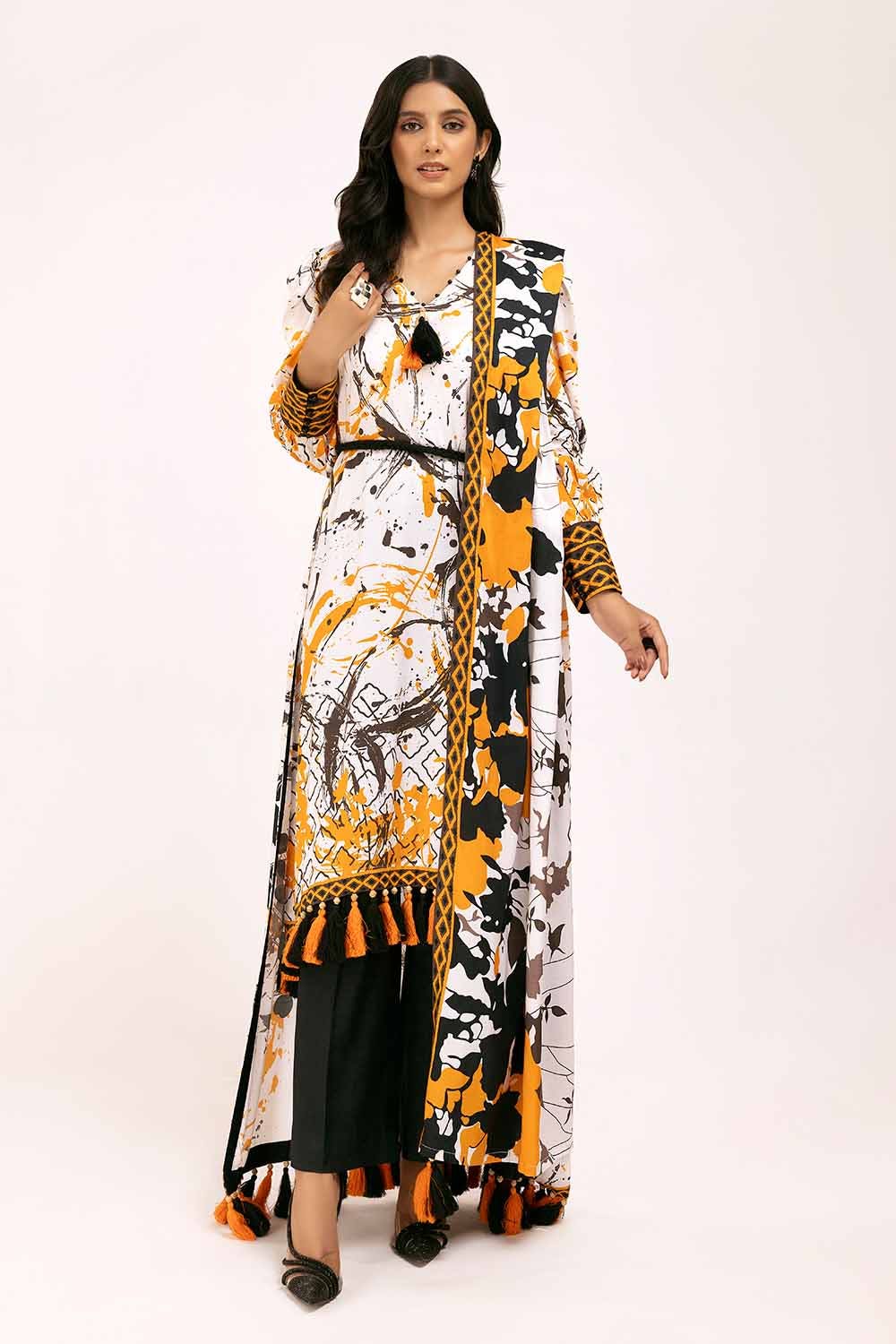 Gul Ahmed | Winter Collection 24 | Linen Suit LT-42006 - Official Gul Ahmed stockist in UK - Sakeena London