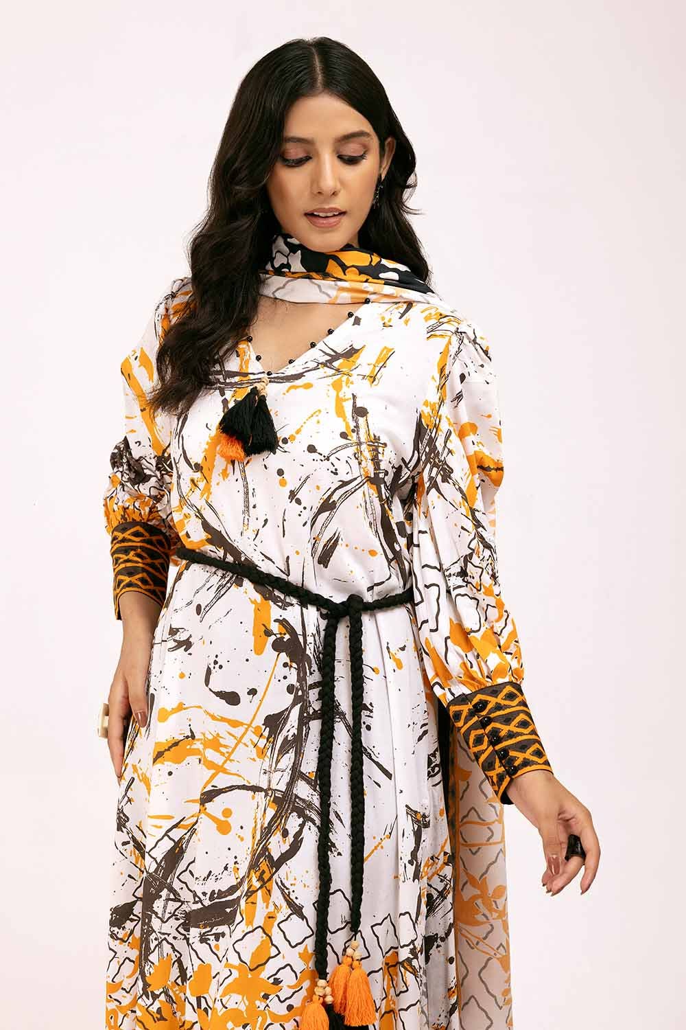 Gul Ahmed | Winter Collection 24 | Linen Suit LT-42006 - Official Gul Ahmed stockist in UK - Sakeena London
