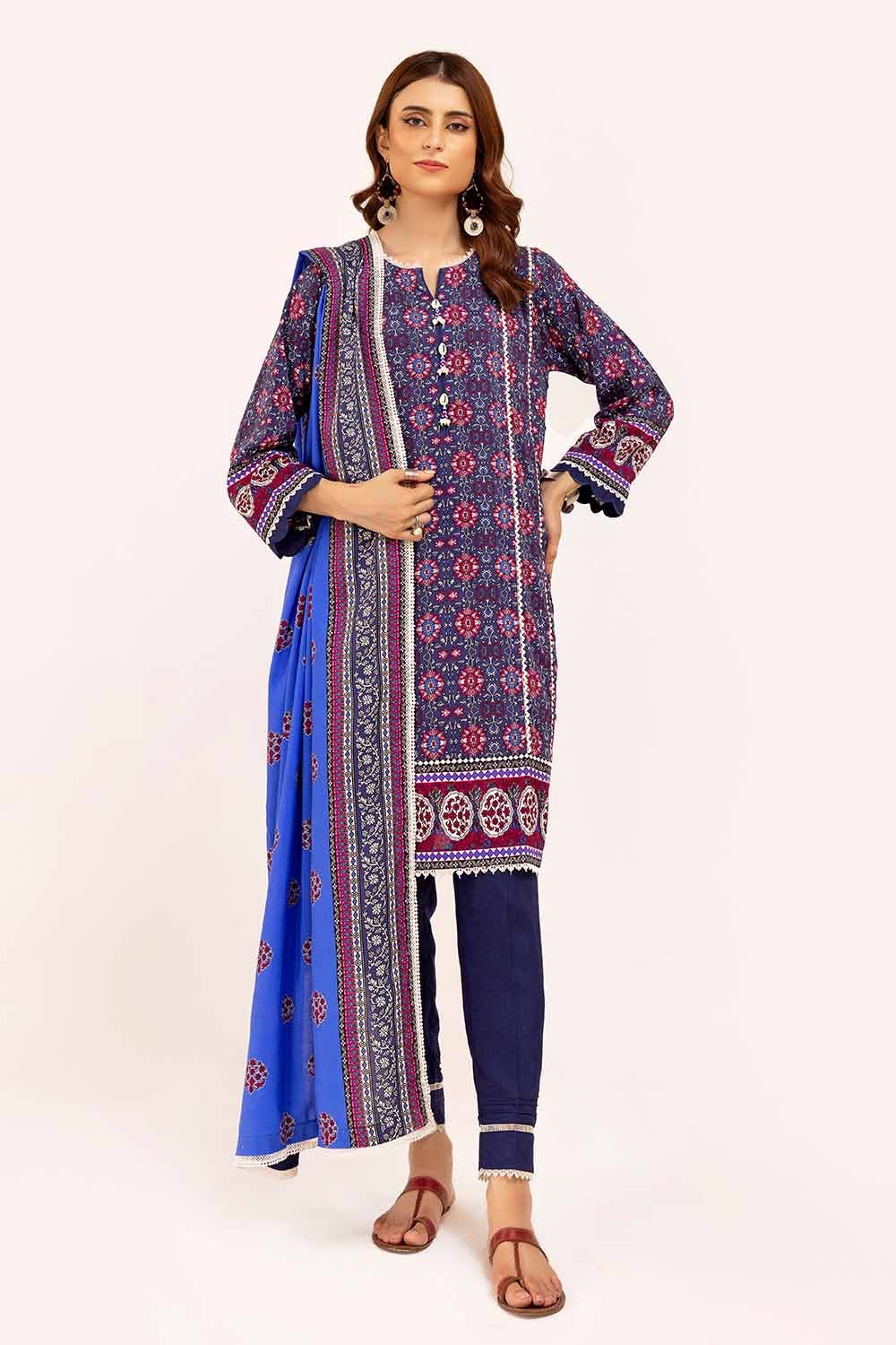 Gul Ahmed | Winter Collection 24 | Linen Suit LT-42008 - Official Gul Ahmed stockist in UK - Sakeena London