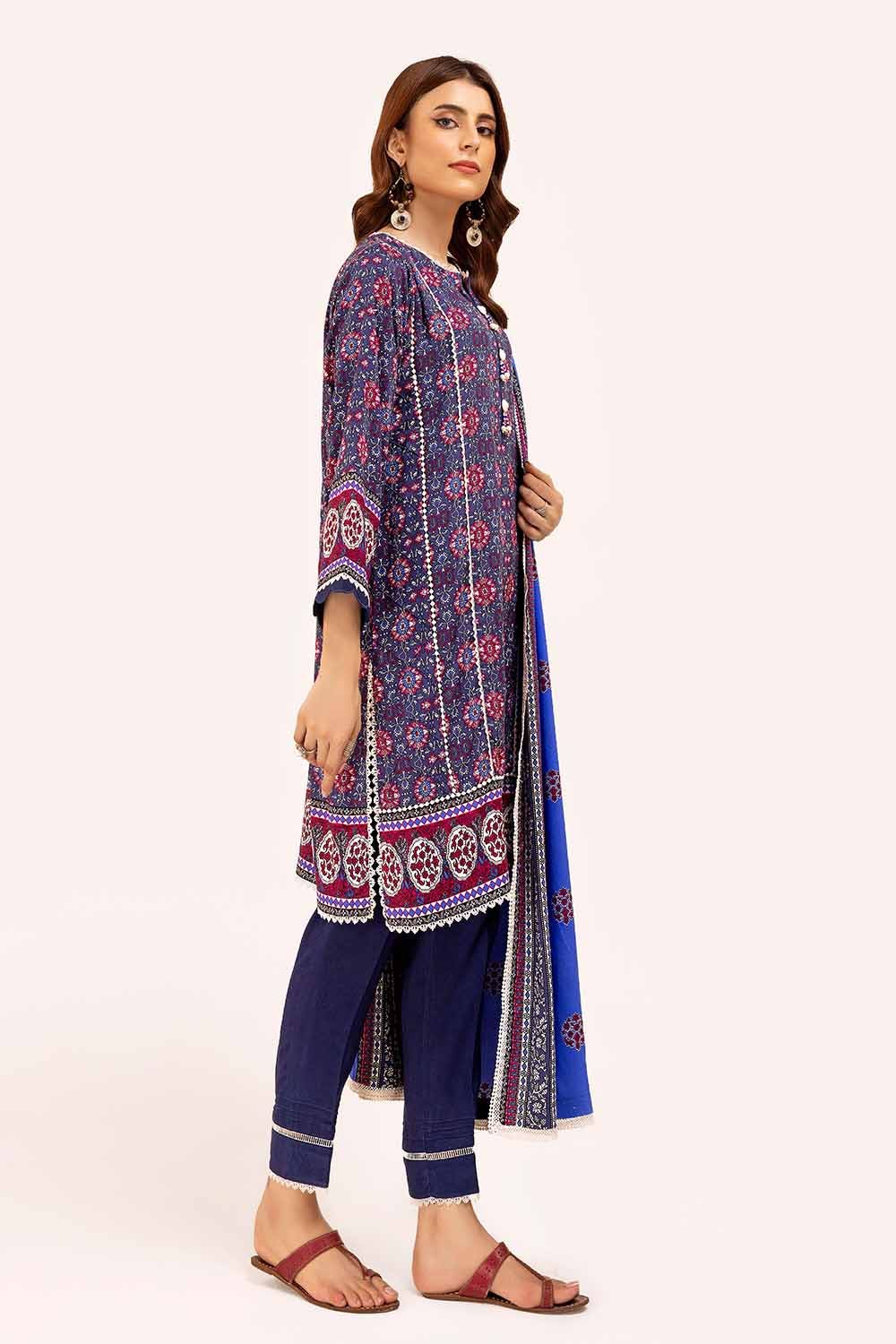 Gul Ahmed | Winter Collection 24 | Linen Suit LT-42008 - Official Gul Ahmed stockist in UK - Sakeena London