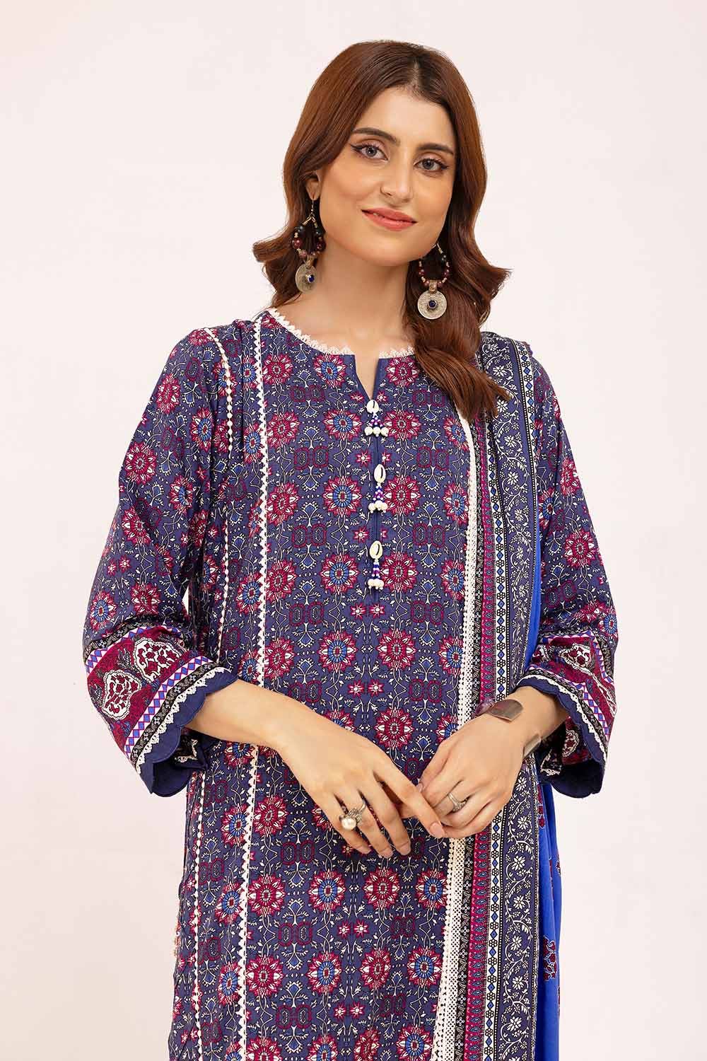 Gul Ahmed | Winter Collection 24 | Linen Suit LT-42008 - Official Gul Ahmed stockist in UK - Sakeena London
