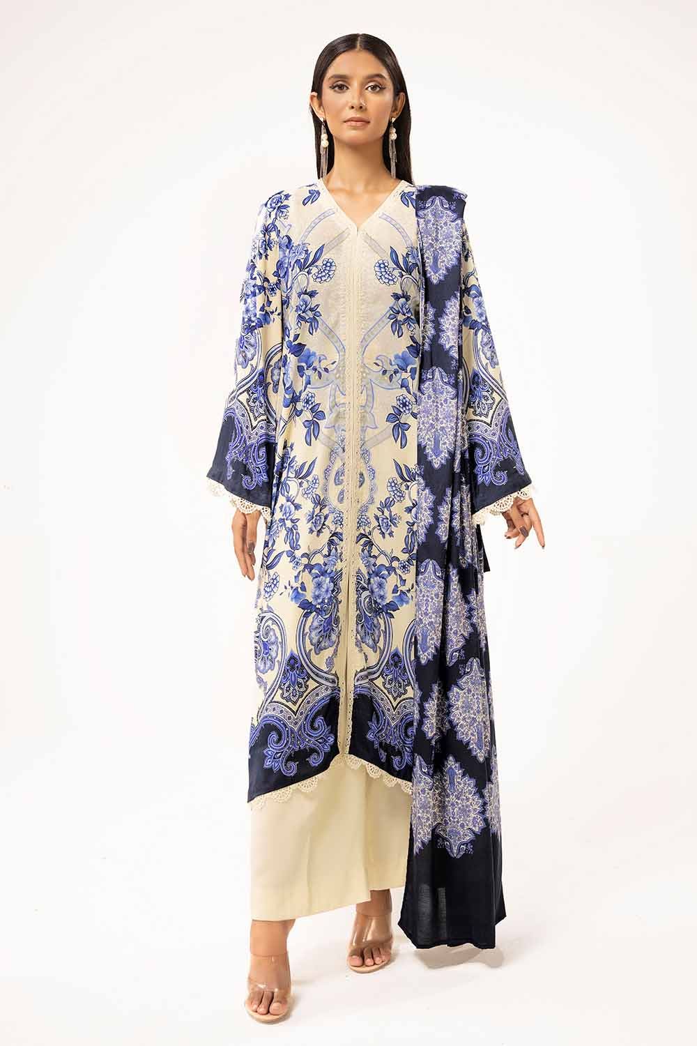 Gul Ahmed | Winter Collection 24 | Linen Suit LT-42010 - Official Gul Ahmed stockist in UK - Sakeena London