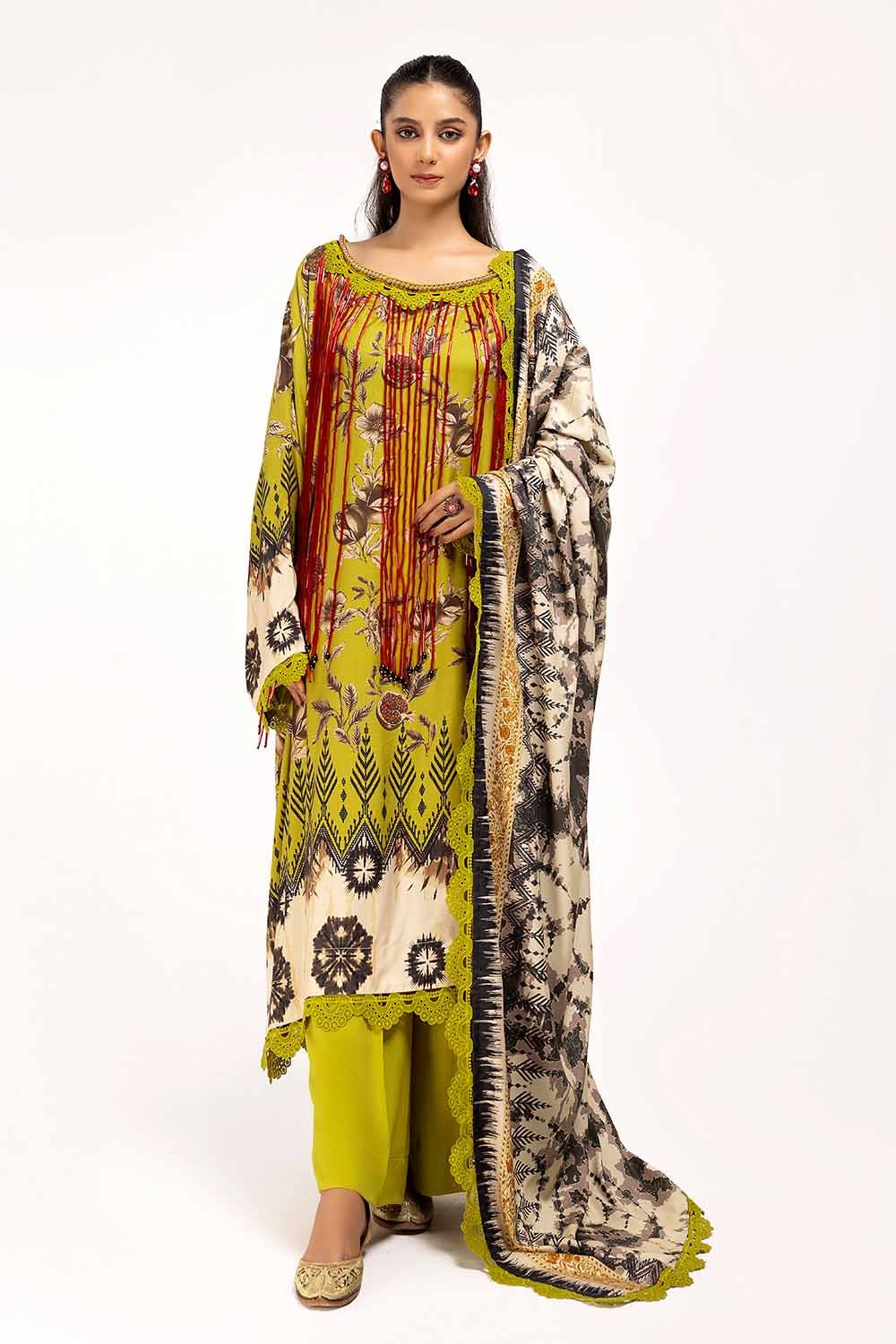 Gul Ahmed | Winter Collection 24 | Linen Suit LT-42012 - Official Gul Ahmed stockist in UK - Sakeena London