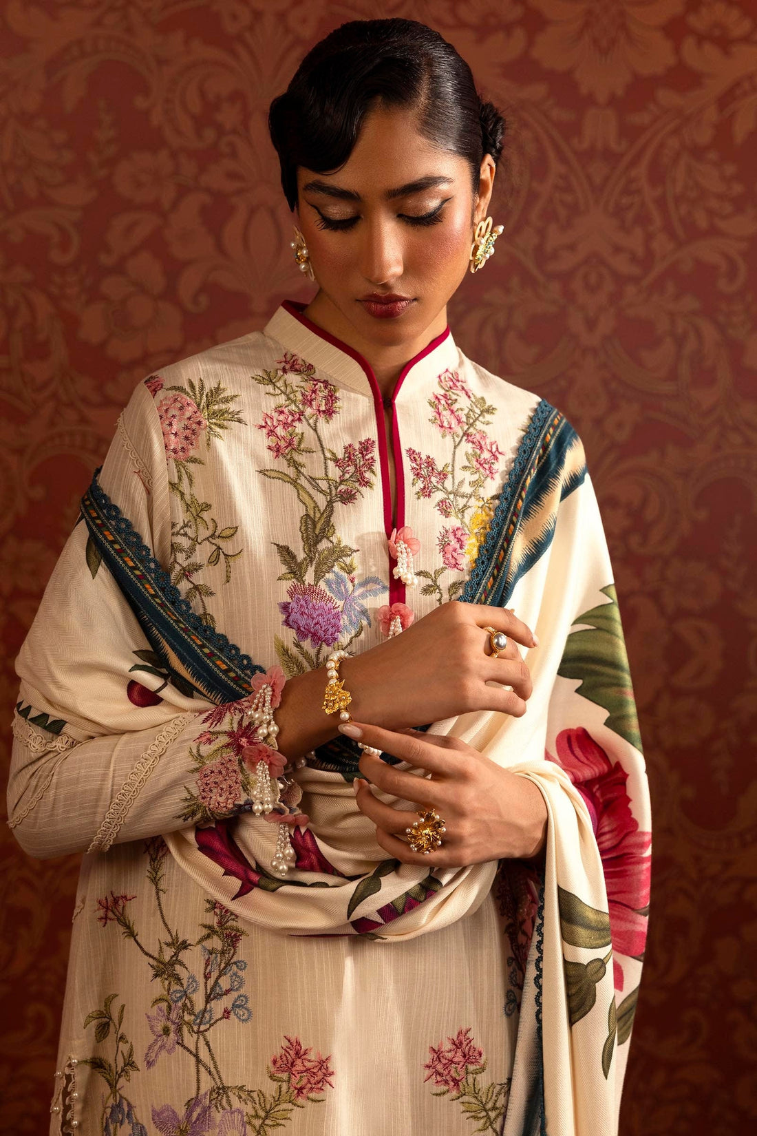 Sana Safinaz | Muzlin Winter 2024 | M243-002A-3CP - Official Sana Safinaz stockist in UK - Sakeena London