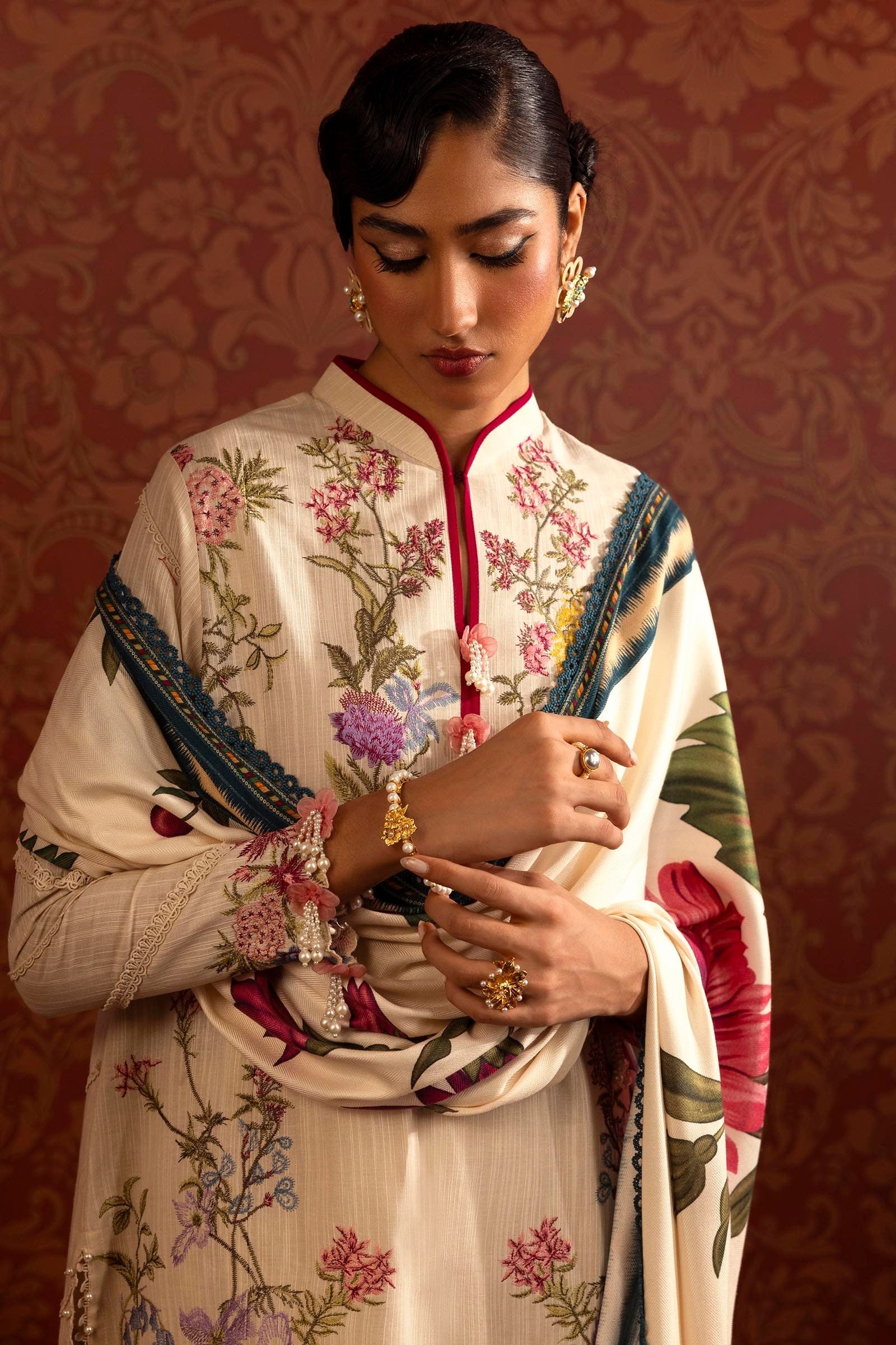 Sana Safinaz | Muzlin Winter 2024 | M243-002A-3CP - Official Sana Safinaz stockist in UK - Sakeena London