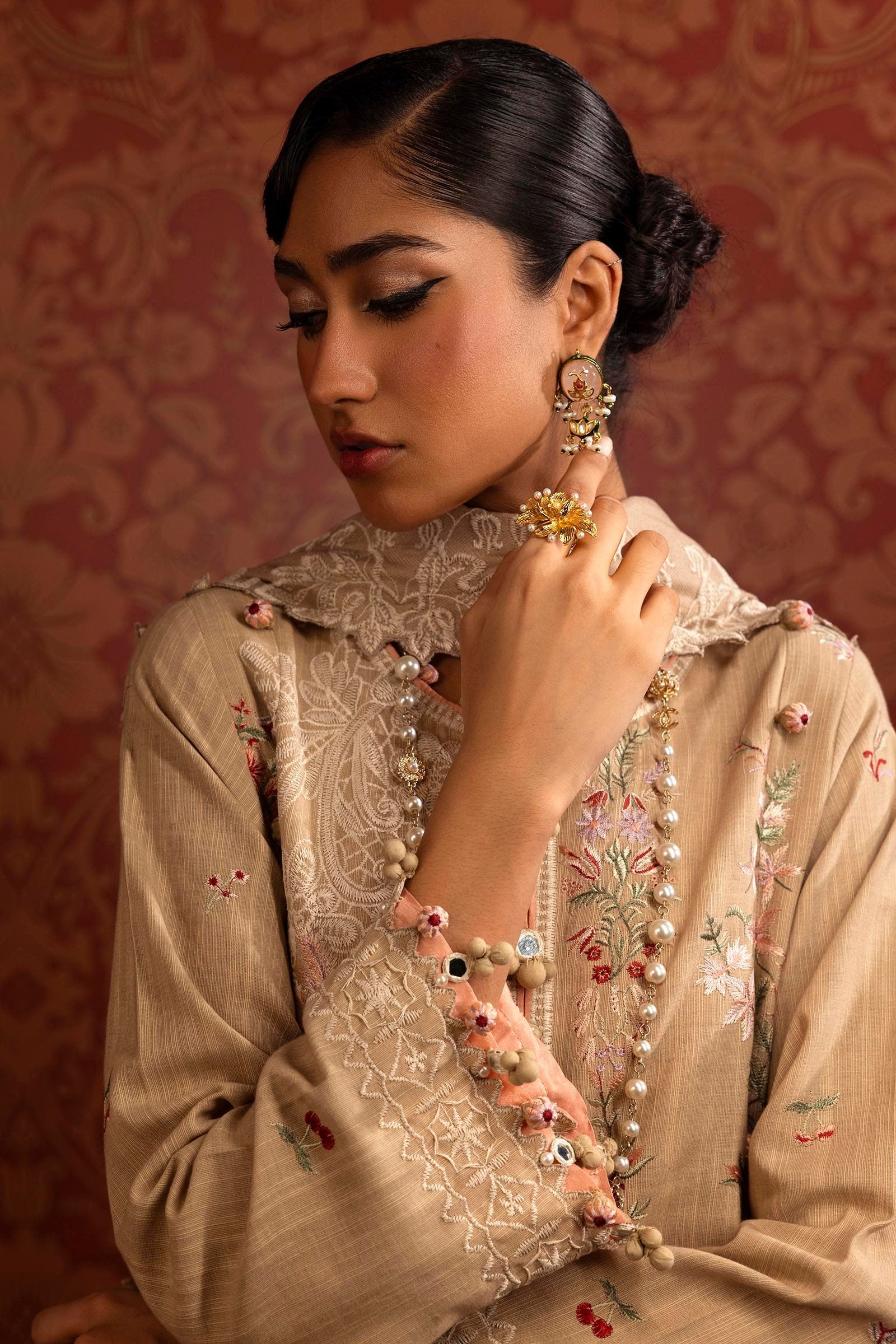 Sana Safinaz | Muzlin Winter 2024 | M243-003A-3CP - Official Sana Safinaz stockist in UK - Sakeena London