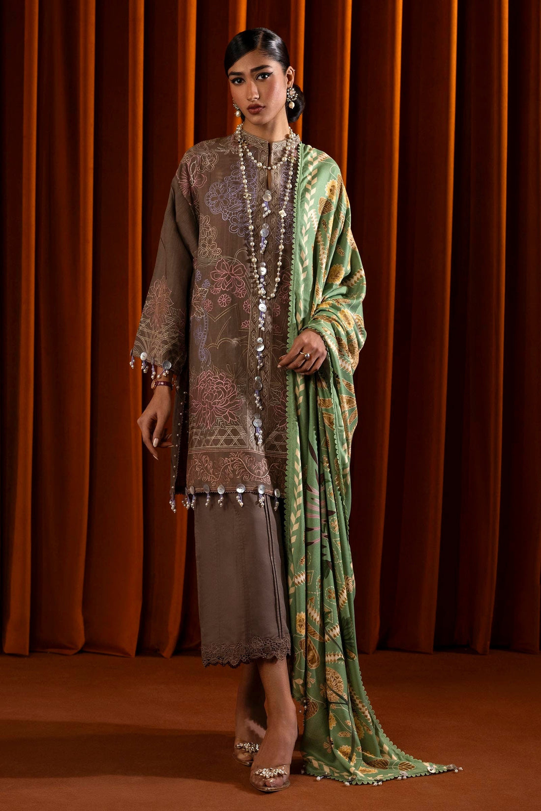 Sana Safinaz | Muzlin Winter 2024 | M243-004A-3CP - Official Sana Safinaz stockist in UK - Sakeena London