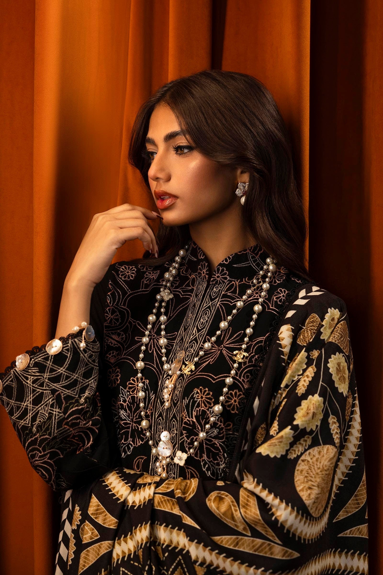 Sana Safinaz | Muzlin Winter 2024 | M243-004B-3CP - Official Sana Safinaz stockist in UK - Sakeena London