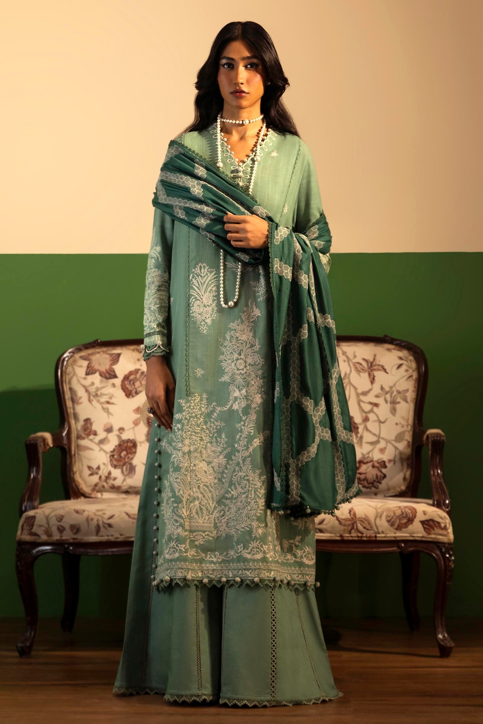 Sana Safinaz | Muzlin Winter 2024 | M243-005A-3CO - Official Sana Safinaz stockist in UK - Sakeena London
