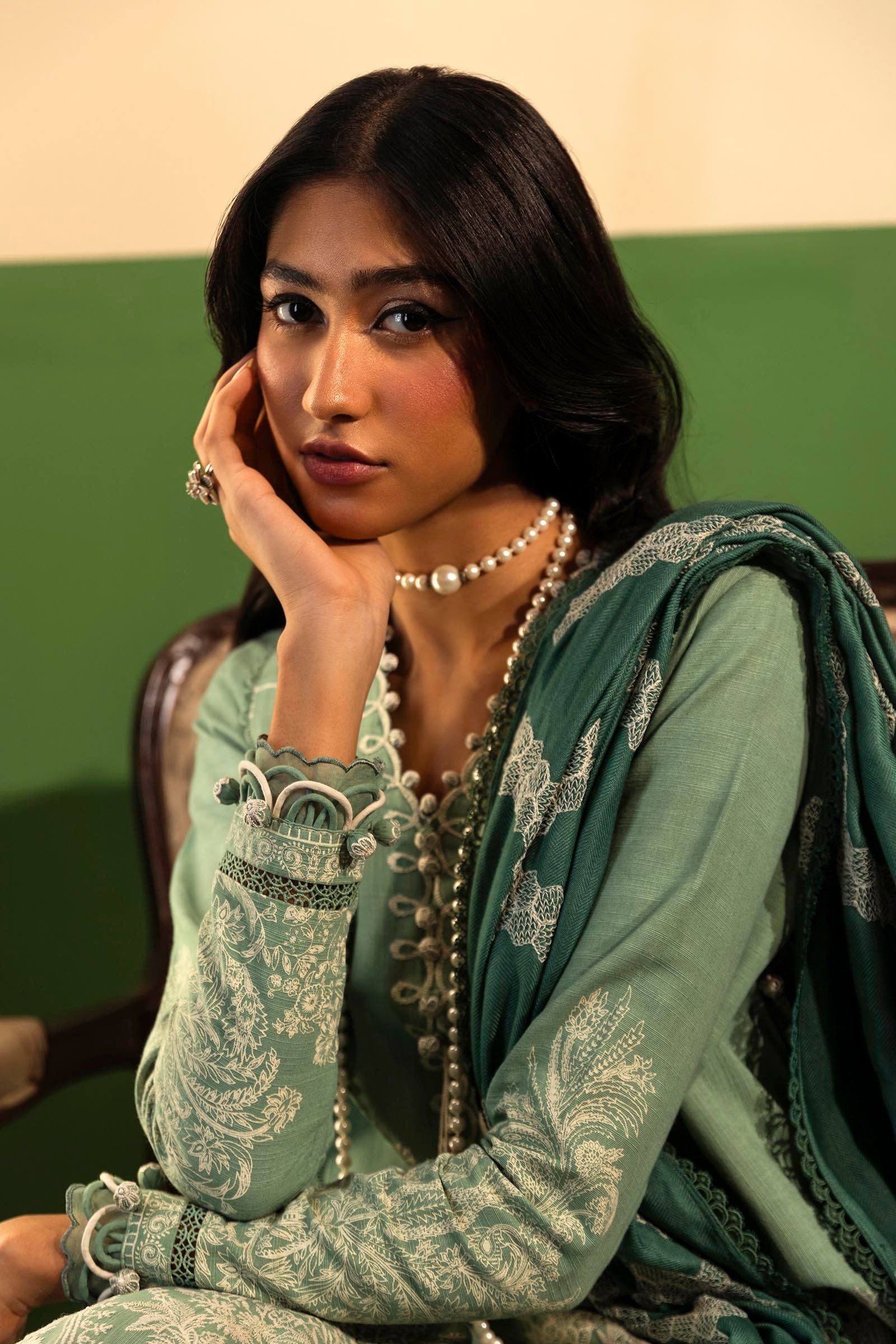 Sana Safinaz | Muzlin Winter 2024 | M243-005A-3CO - Official Sana Safinaz stockist in UK - Sakeena London