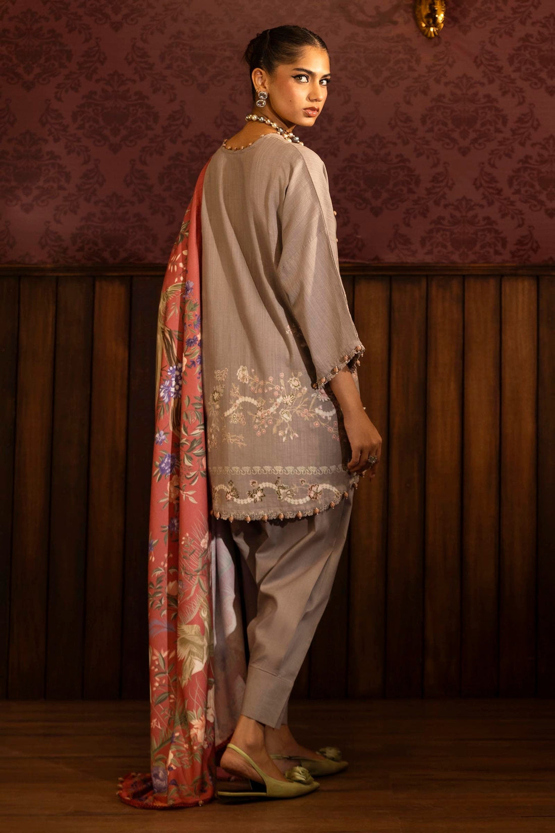 Sana Safinaz | Muzlin Winter 2024 | M243-006B-3AP - Official Sana Safinaz stockist in UK - Sakeena London