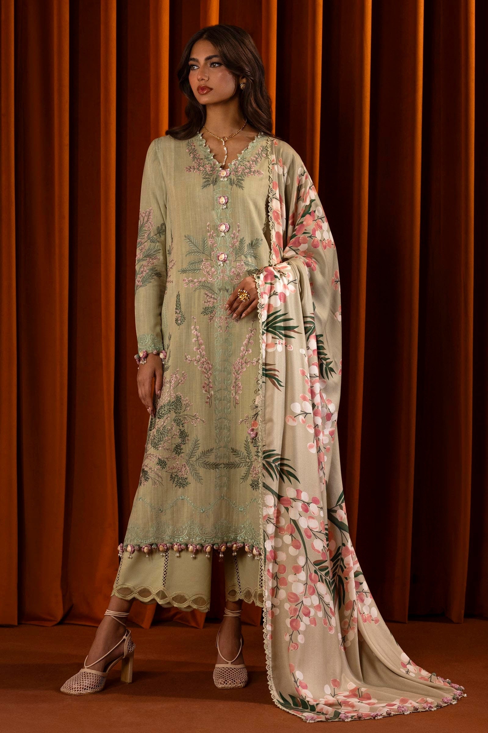 Sana Safinaz | Muzlin Winter 2024 | M243-007A-3CP - Official Sana Safinaz stockist in UK - Sakeena London