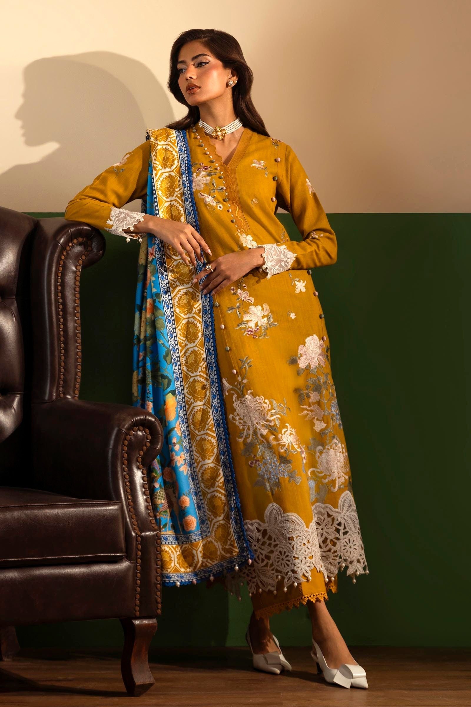 Sana Safinaz | Muzlin Winter 2024 | M243-008A-3CP - Official Sana Safinaz stockist in UK - Sakeena London