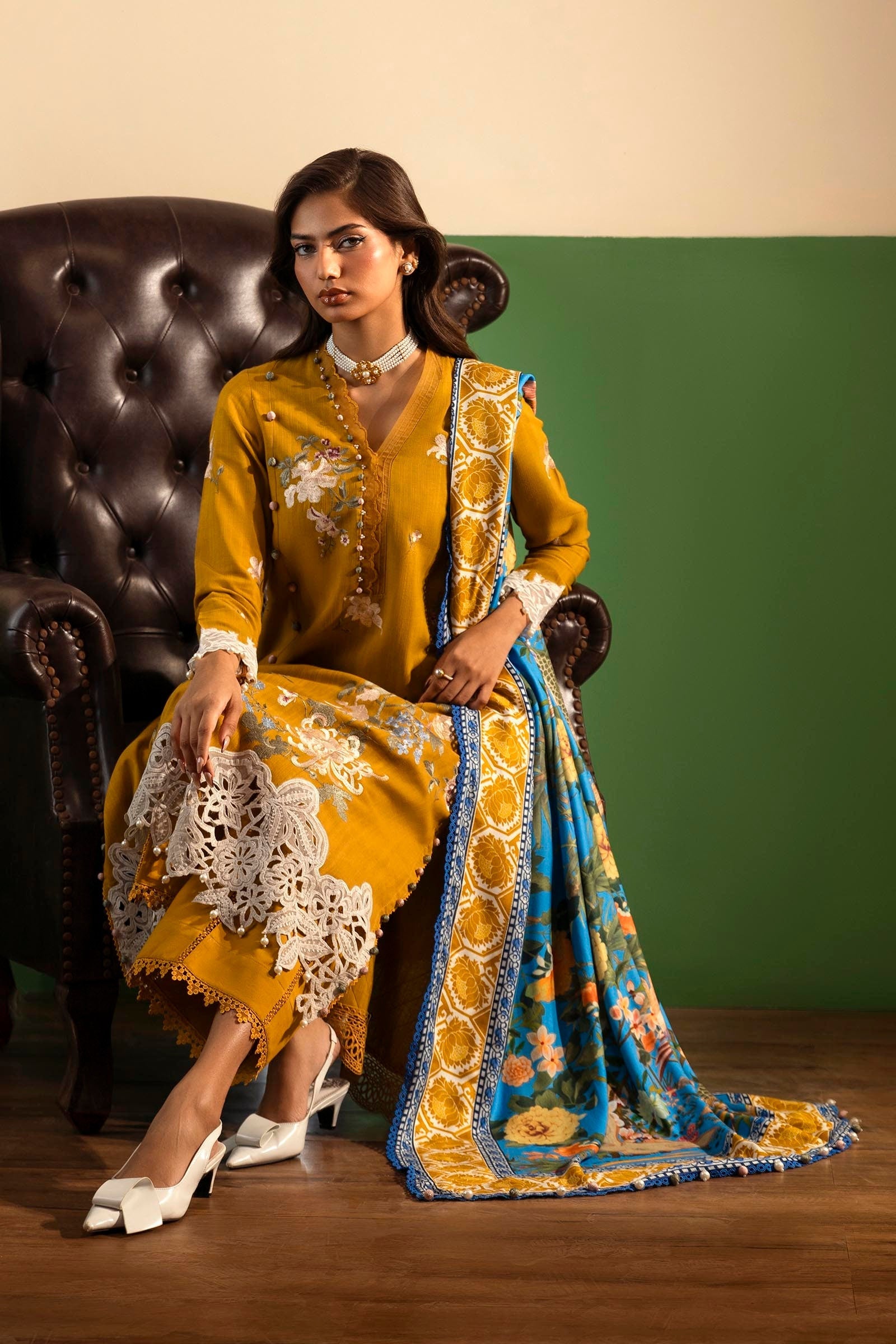 Sana Safinaz | Muzlin Winter 2024 | M243-008A-3CP - Official Sana Safinaz stockist in UK - Sakeena London