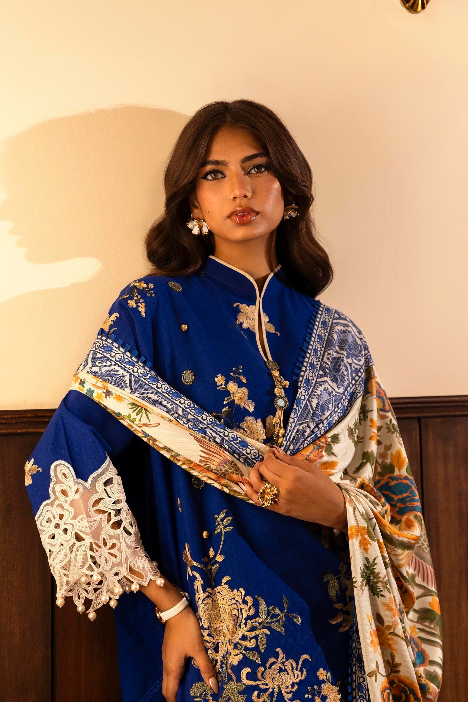 Sana Safinaz | Muzlin Winter 2024 | M243-008B-3CP - Official Sana Safinaz stockist in UK - Sakeena London