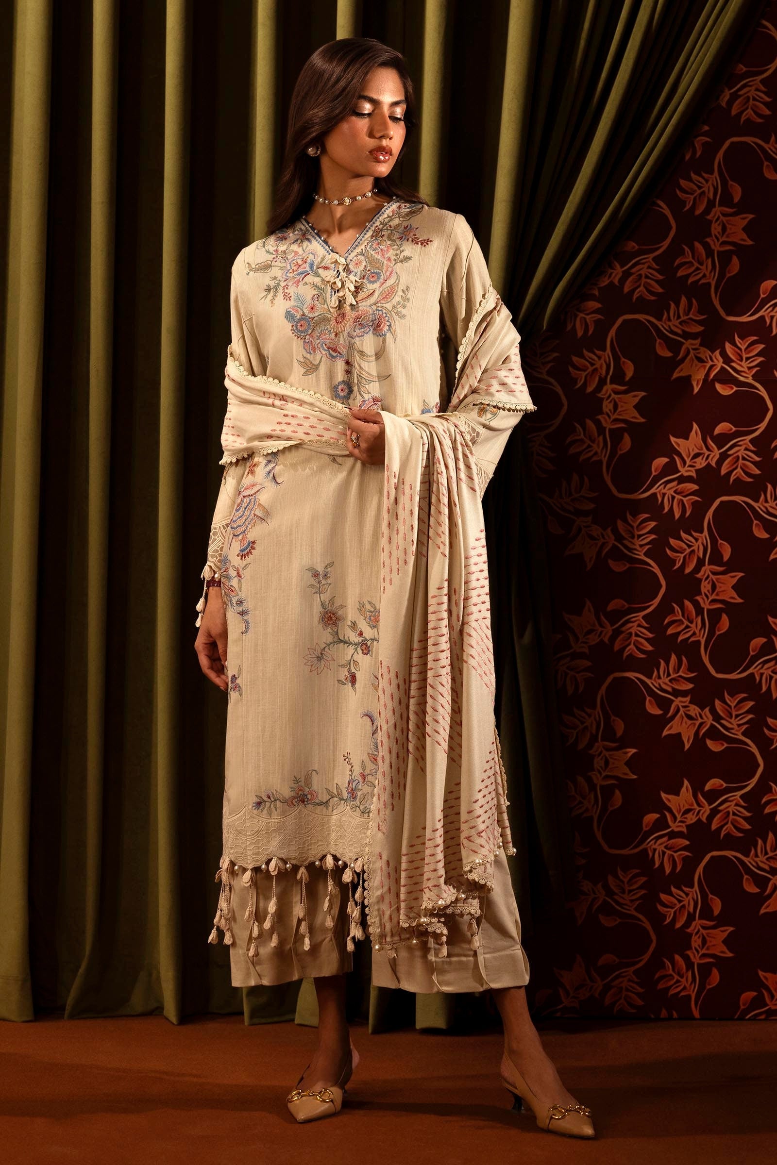 Sana Safinaz | Muzlin Winter 2024 | M243-009A-3CP - Official Sana Safinaz stockist in UK - Sakeena London