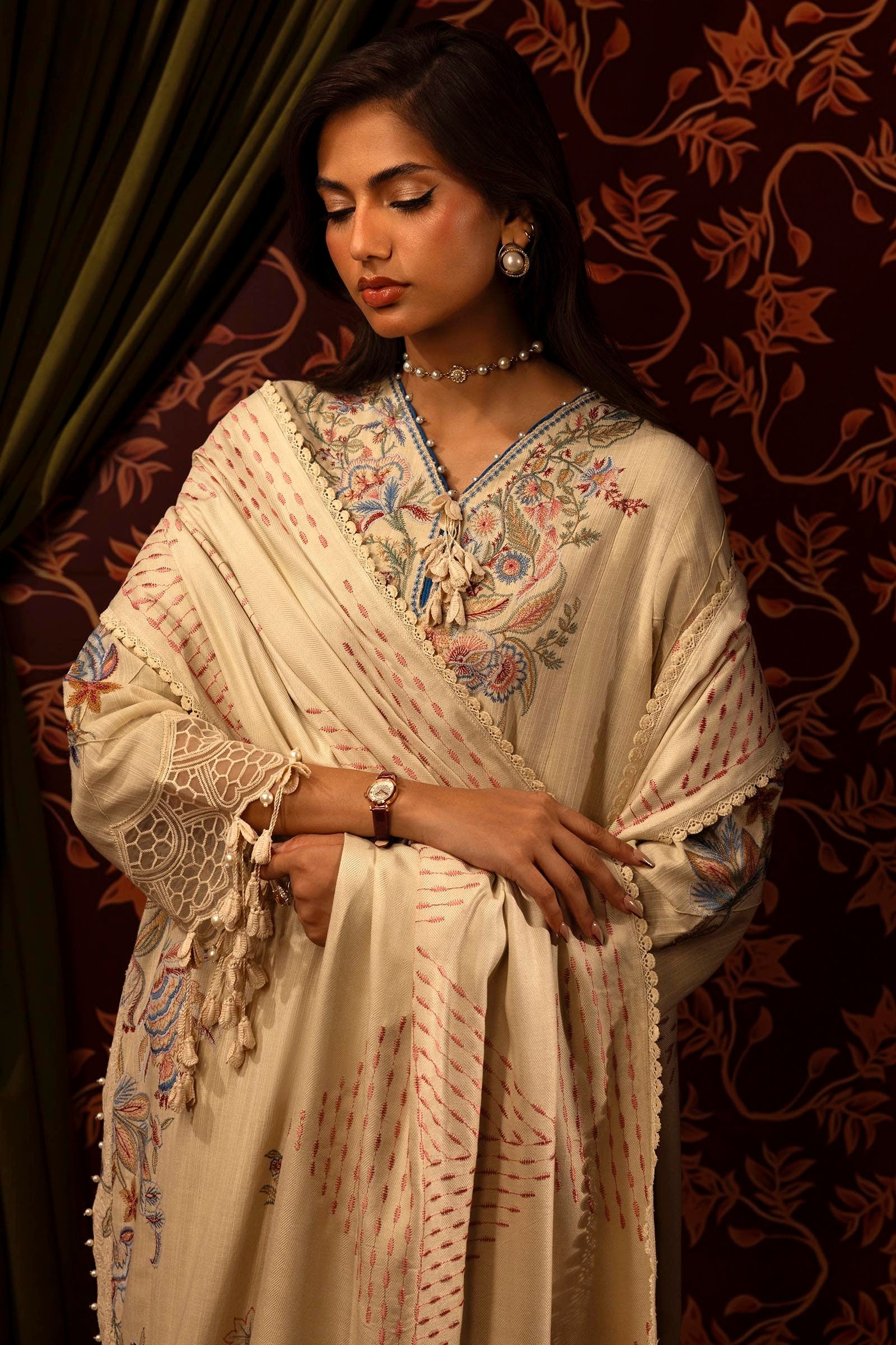 Sana Safinaz | Muzlin Winter 2024 | M243-009A-3CP - Official Sana Safinaz stockist in UK - Sakeena London