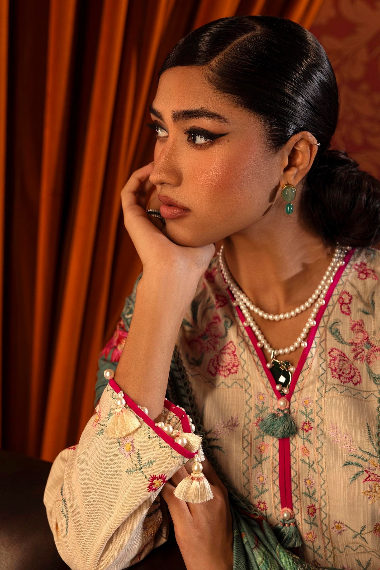 Sana Safinaz | Muzlin Winter 2024 | M243-010A-3AP - Official Sana Safinaz stockist in UK - Sakeena London