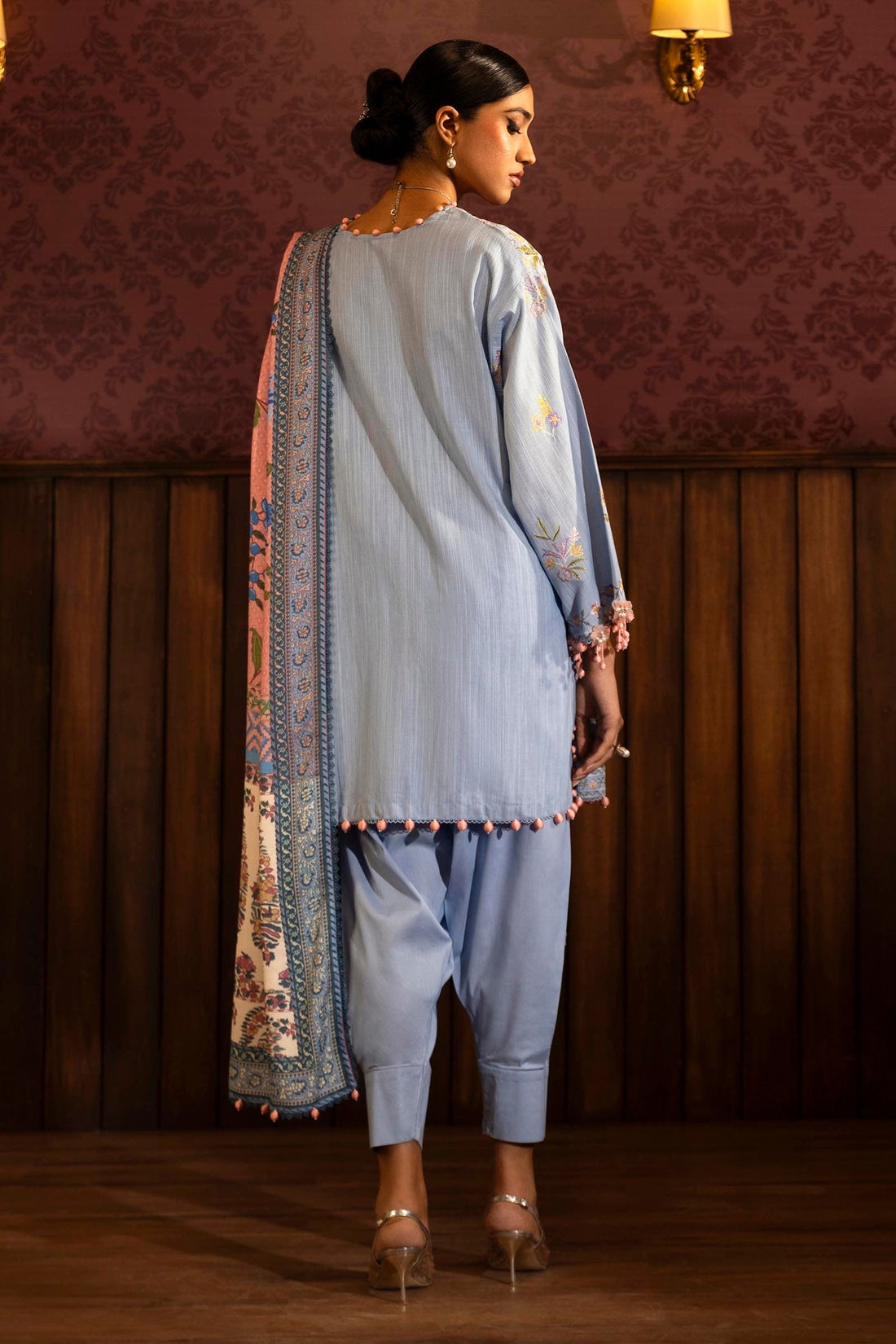 Sana Safinaz | Muzlin Winter 2024 | M243-010B-3AP - Official Sana Safinaz stockist in UK - Sakeena London