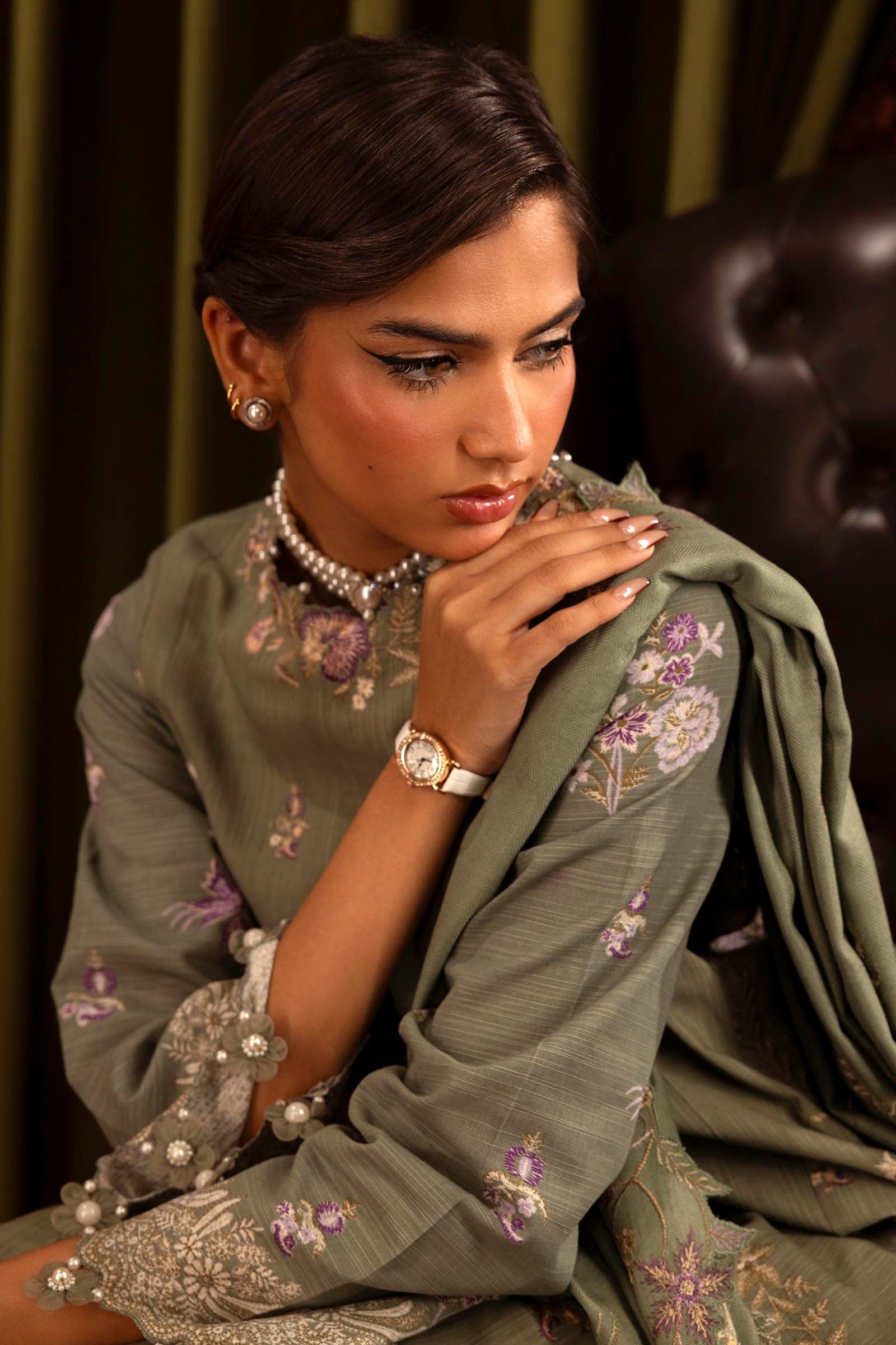 Sana Safinaz | Muzlin Winter 2024 | M243-011A-3CP - Official Sana Safinaz stockist in UK - Sakeena London