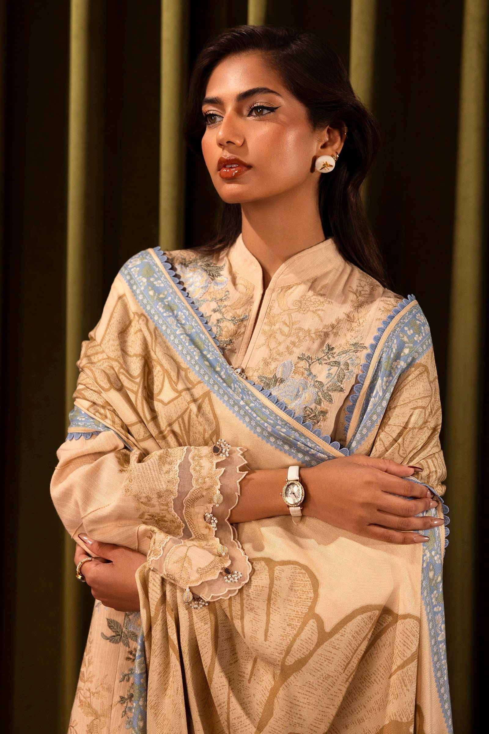 Sana Safinaz | Muzlin Winter 2024 | M243-012A-3AP - Official Sana Safinaz stockist in UK - Sakeena London