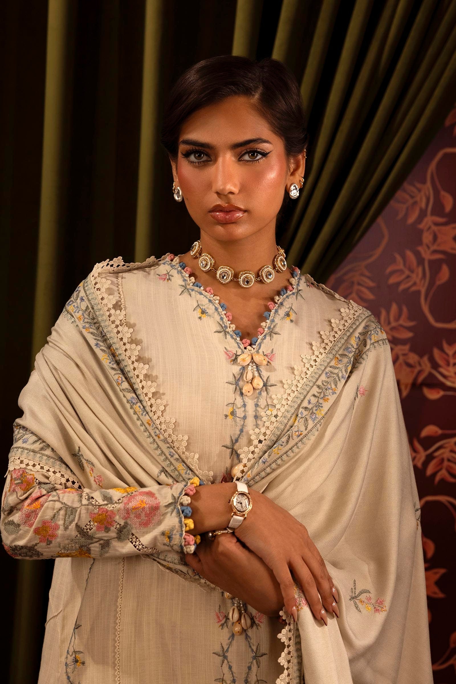 Sana Safinaz | Muzlin Winter 2024 | M243-013A-3CP - Official Sana Safinaz stockist in UK - Sakeena London