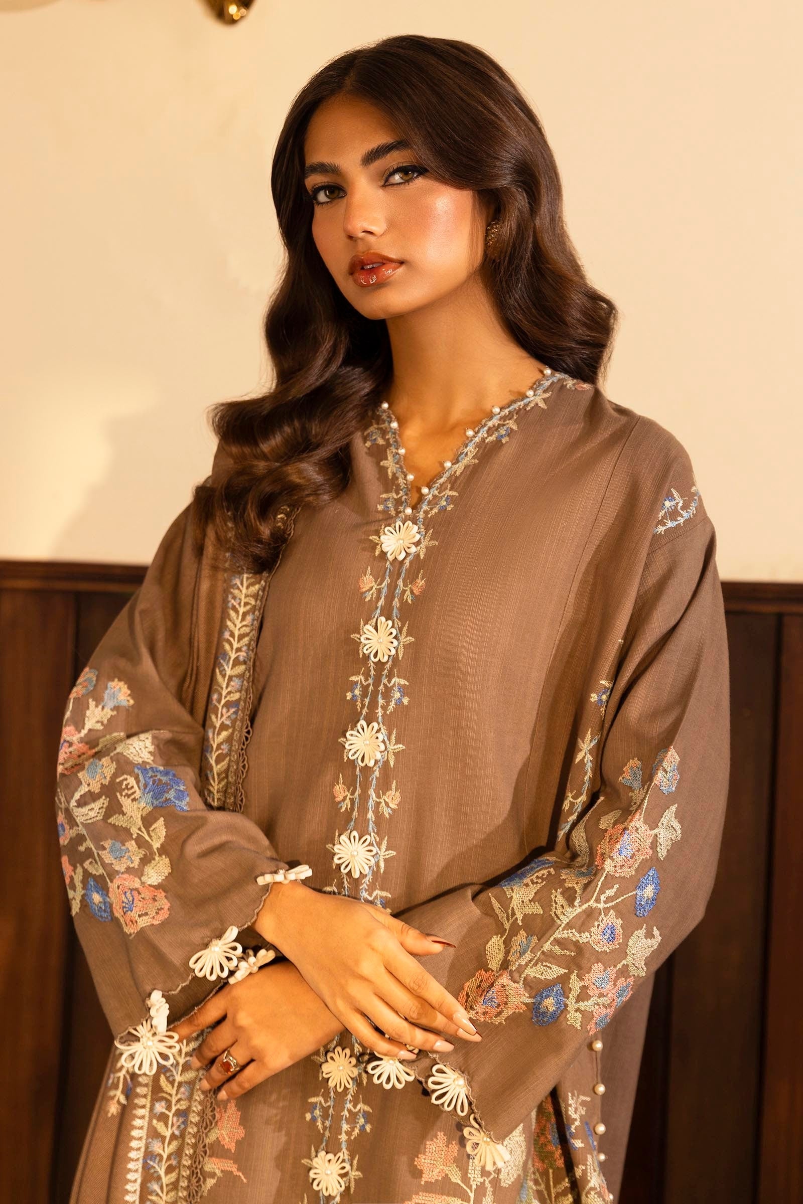 Sana Safinaz | Muzlin Winter 2024 | M243-013B-3CP - Official Sana Safinaz stockist in UK - Sakeena London