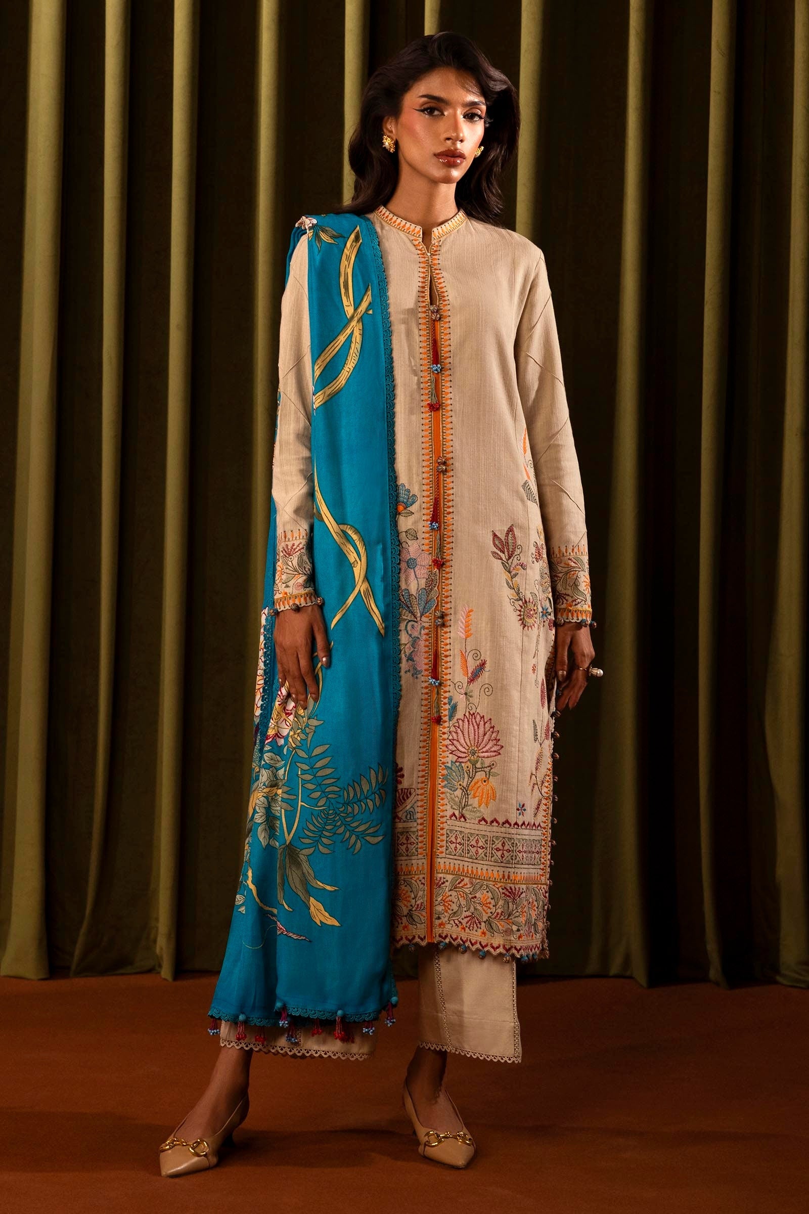 Sana Safinaz | Muzlin Winter 2024 | M243-014A-3CP - Official Sana Safinaz stockist in UK - Sakeena London