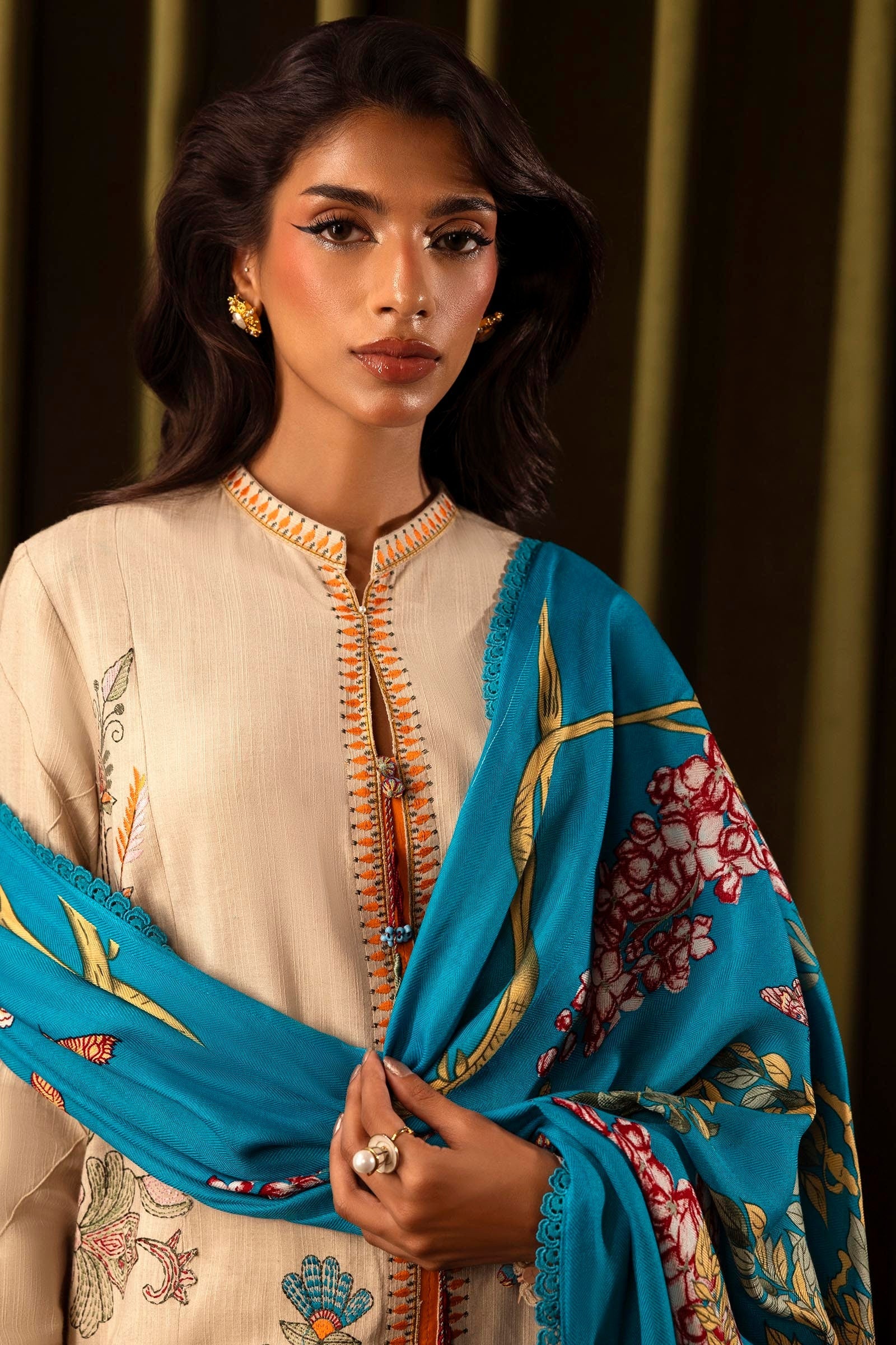 Sana Safinaz | Muzlin Winter 2024 | M243-014A-3CP - Official Sana Safinaz stockist in UK - Sakeena London