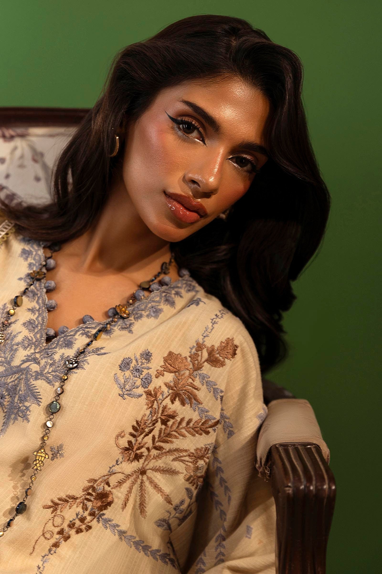 Sana Safinaz | Muzlin Winter 2024 | M243-015B-3CP - Official Sana Safinaz stockist in UK - Sakeena London