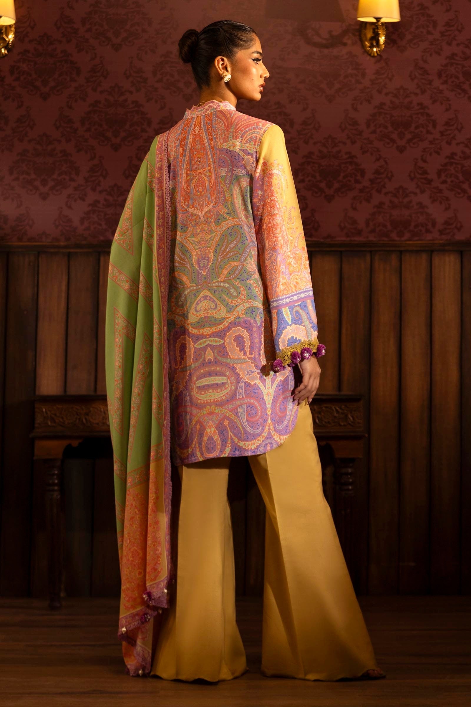 Sana Safinaz | Muzlin Winter 2024 | M243-016A-3DB - Official Sana Safinaz stockist in UK - Sakeena London