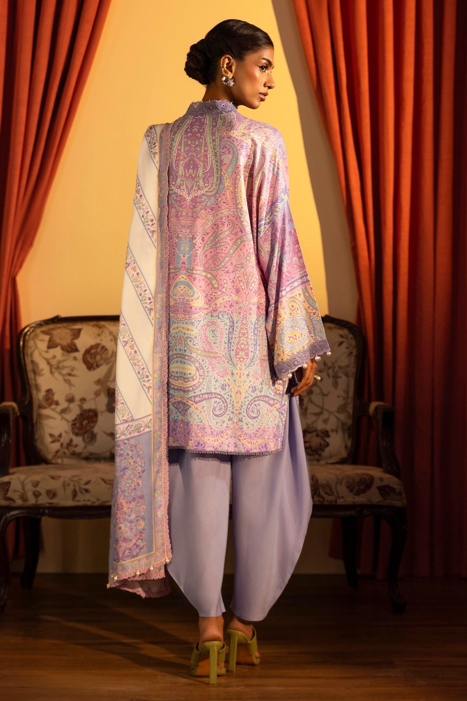 Sana Safinaz | Muzlin Winter 2024 | M243-016B-3DB - Official Sana Safinaz stockist in UK - Sakeena London