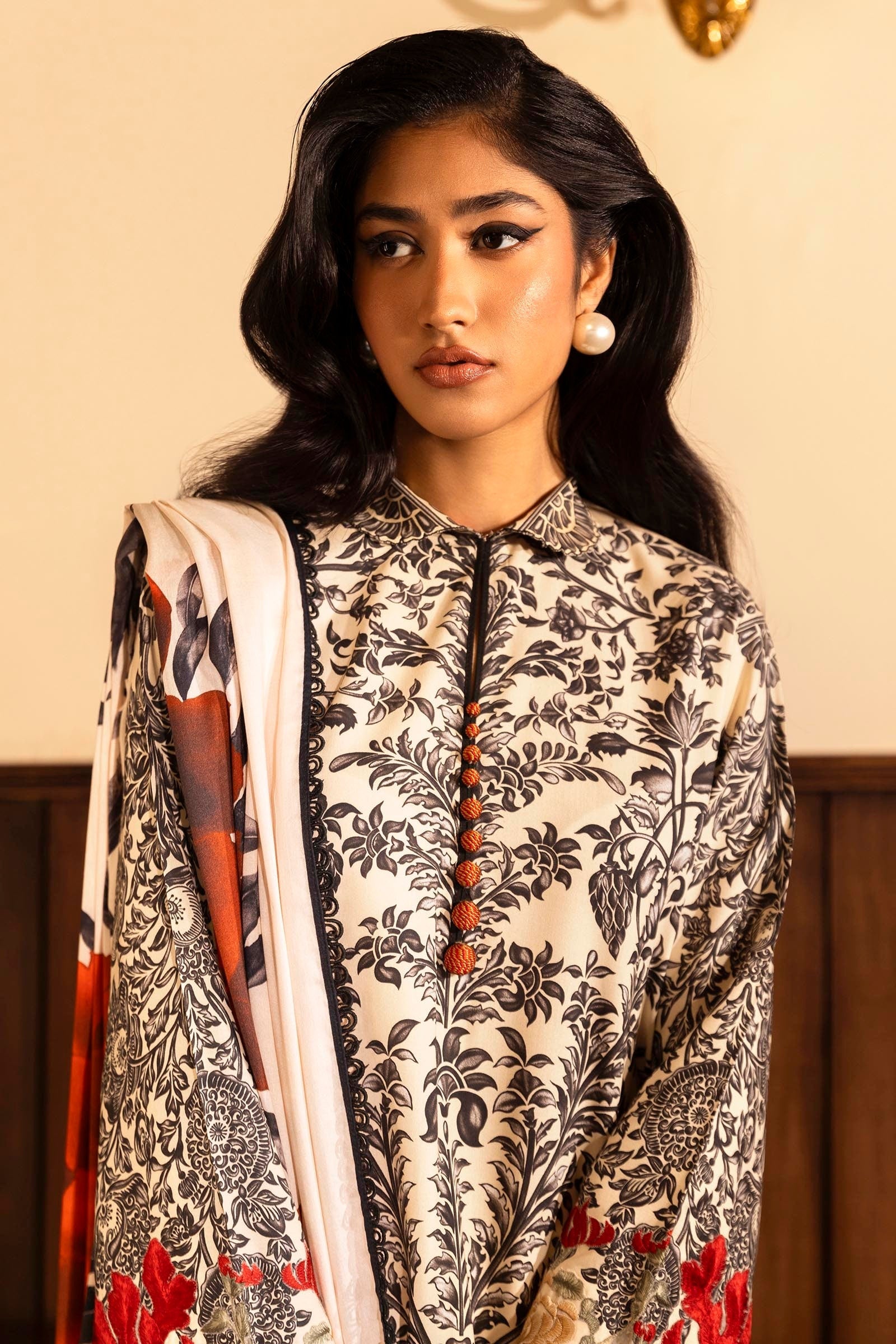 Sana Safinaz | Muzlin Winter 2024 | M243-019A-3DB - Official Sana Safinaz stockist in UK - Sakeena London