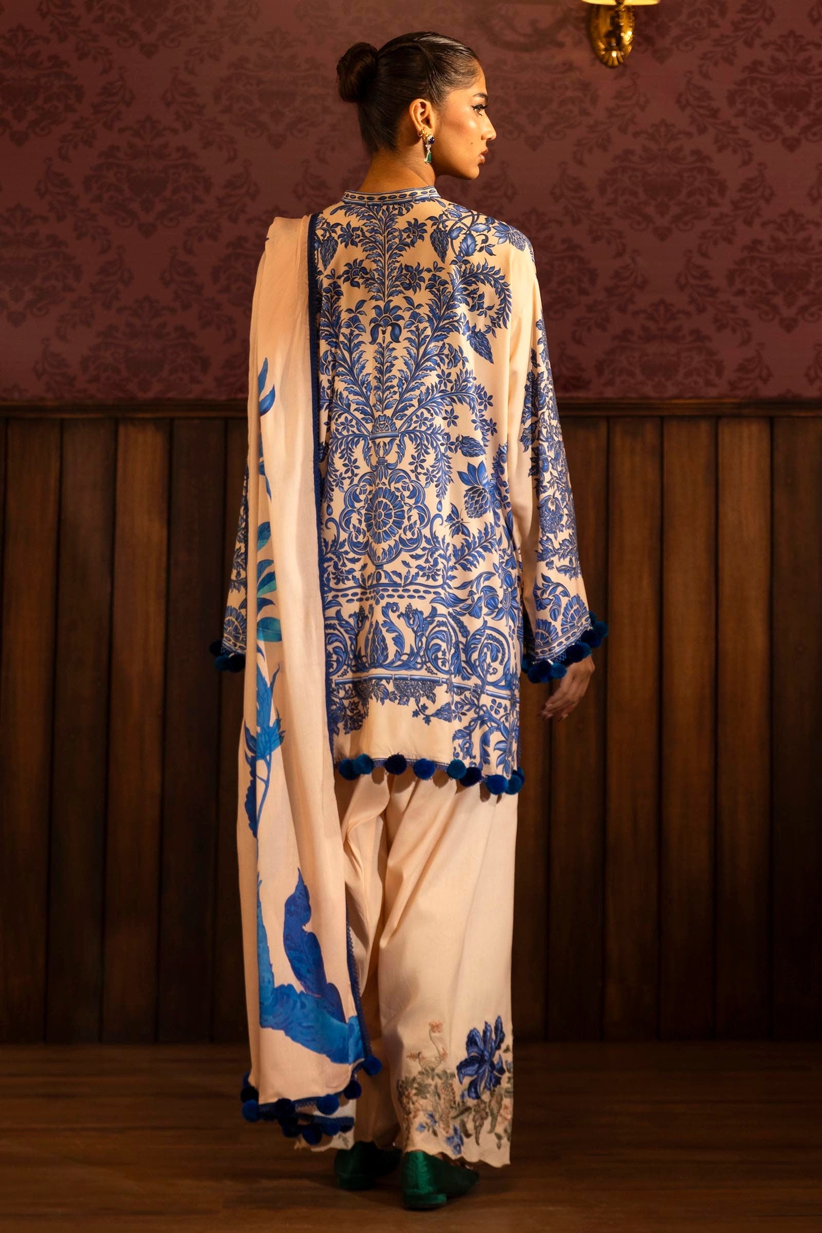 Sana Safinaz | Muzlin Winter 2024 | M243-019B-3DB - Official Sana Safinaz stockist in UK - Sakeena London