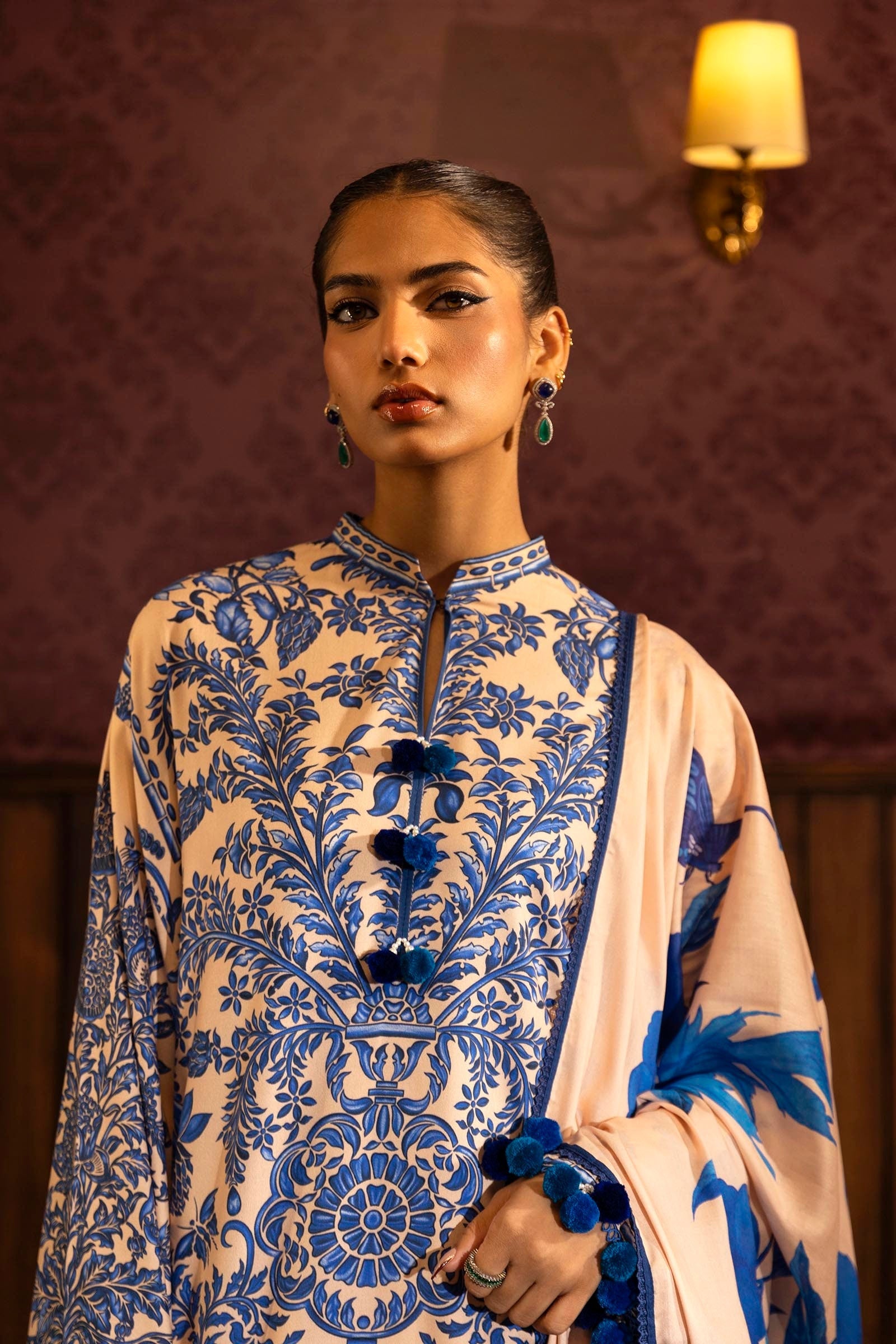 Sana Safinaz | Muzlin Winter 2024 | M243-019B-3DB - Official Sana Safinaz stockist in UK - Sakeena London