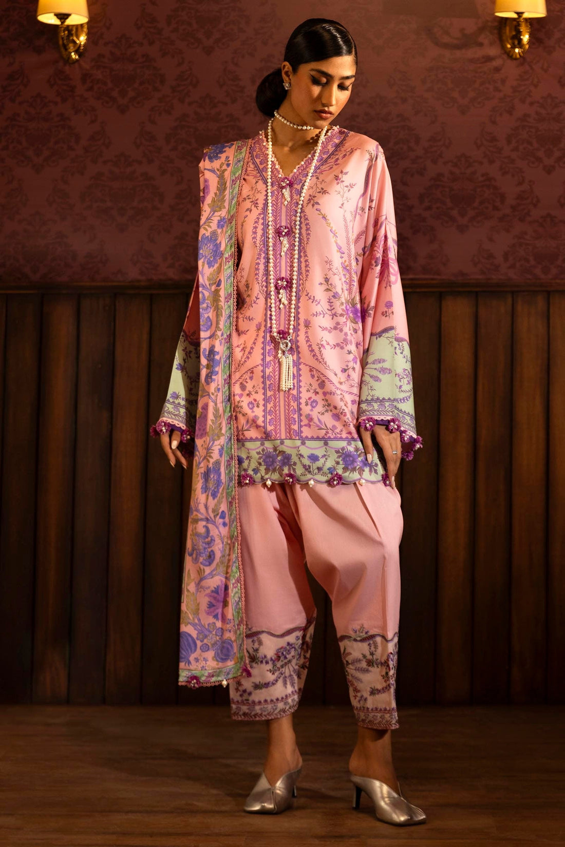 Sana Safinaz | Muzlin Winter 2024 | M243-021A-3DB - Official Sana Safinaz stockist in UK - Sakeena London