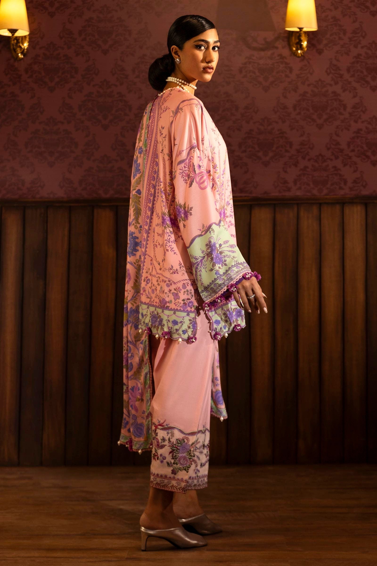 Sana Safinaz | Muzlin Winter 2024 | M243-021A-3DB - Official Sana Safinaz stockist in UK - Sakeena London