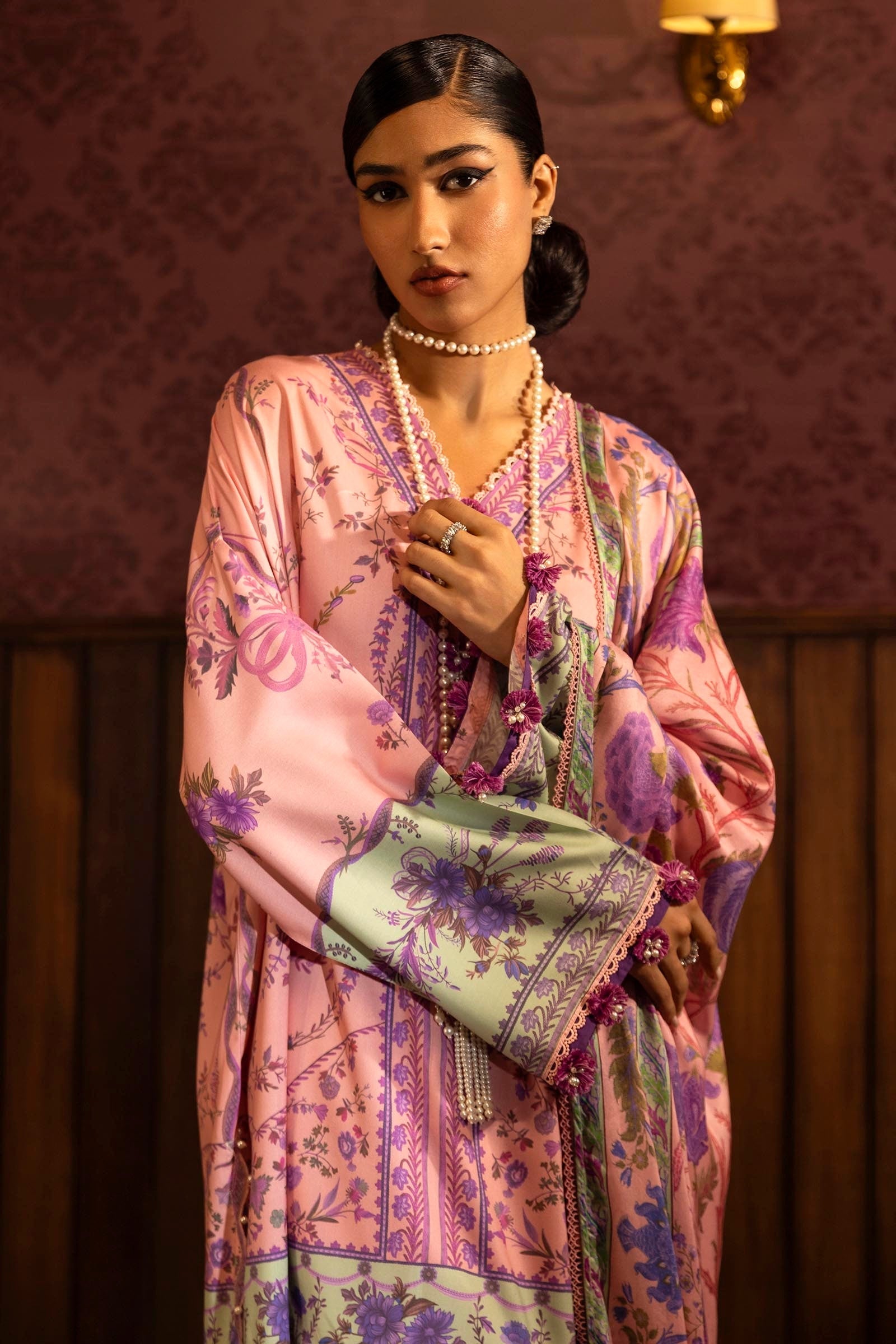 Sana Safinaz | Muzlin Winter 2024 | M243-021A-3DB - Official Sana Safinaz stockist in UK - Sakeena London