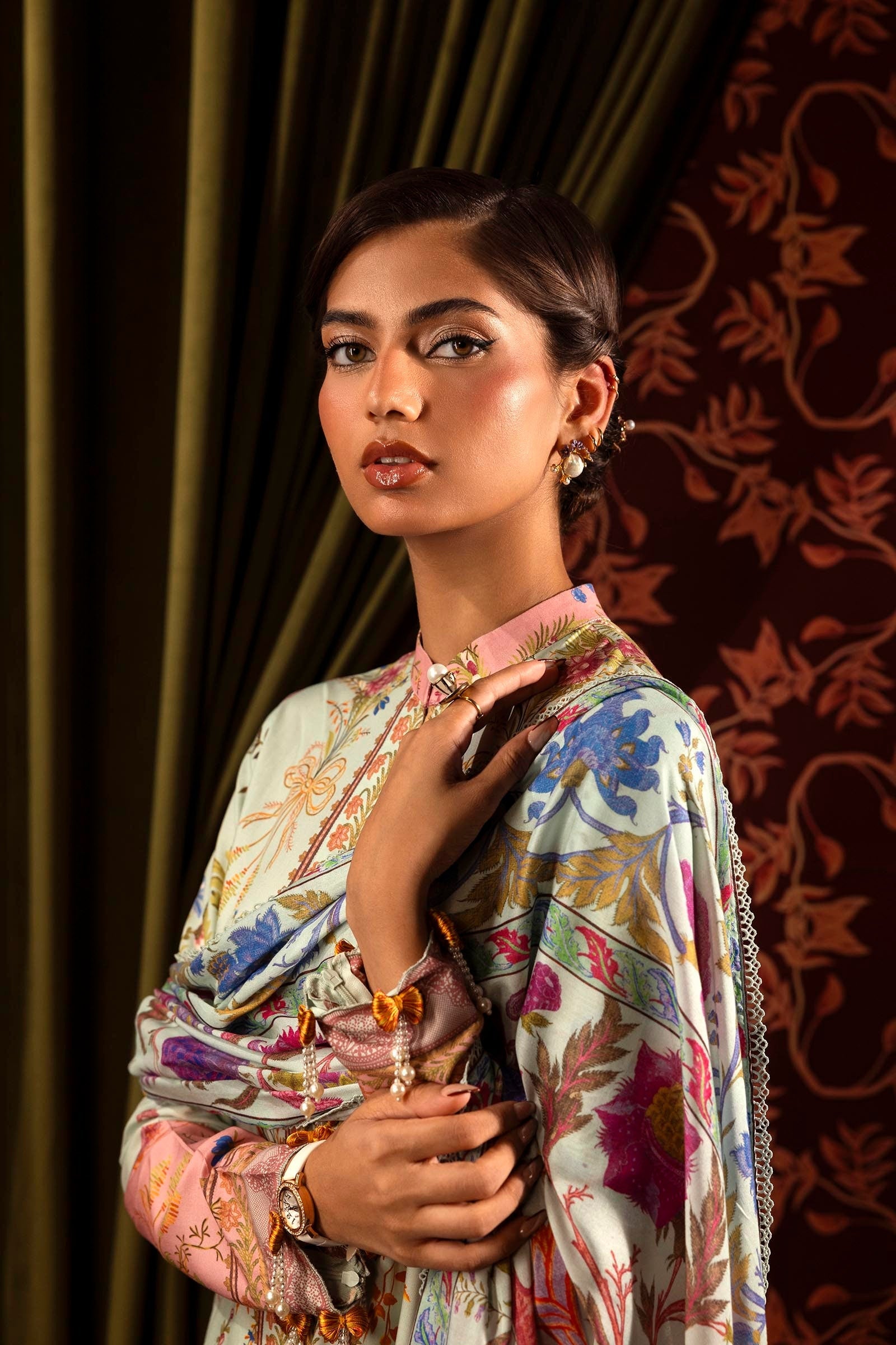 Sana Safinaz | Muzlin Winter 2024 | M243-021B-3DB - Official Sana Safinaz stockist in UK - Sakeena London