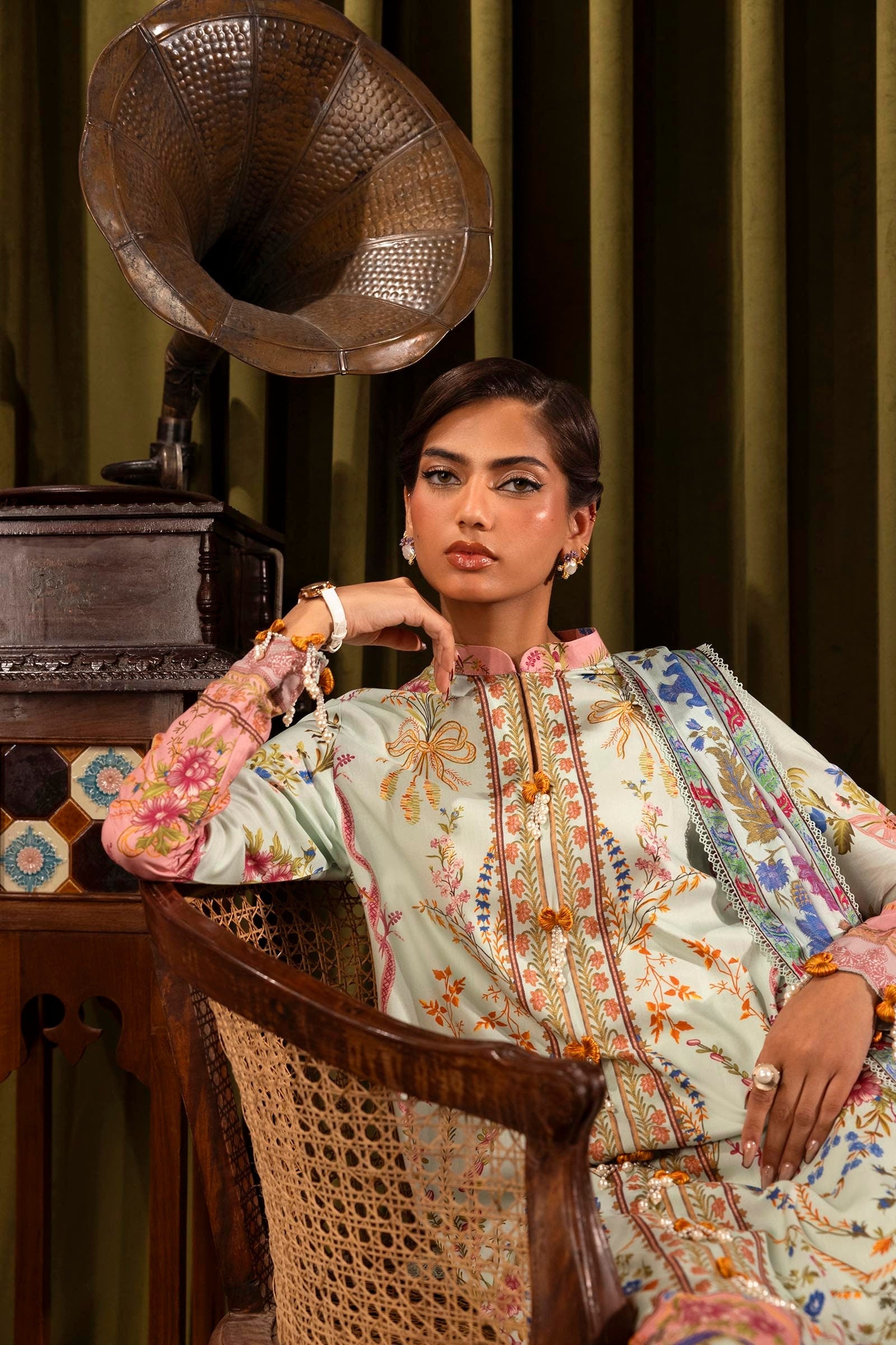 Sana Safinaz | Muzlin Winter 2024 | M243-021B-3DB - Official Sana Safinaz stockist in UK - Sakeena London