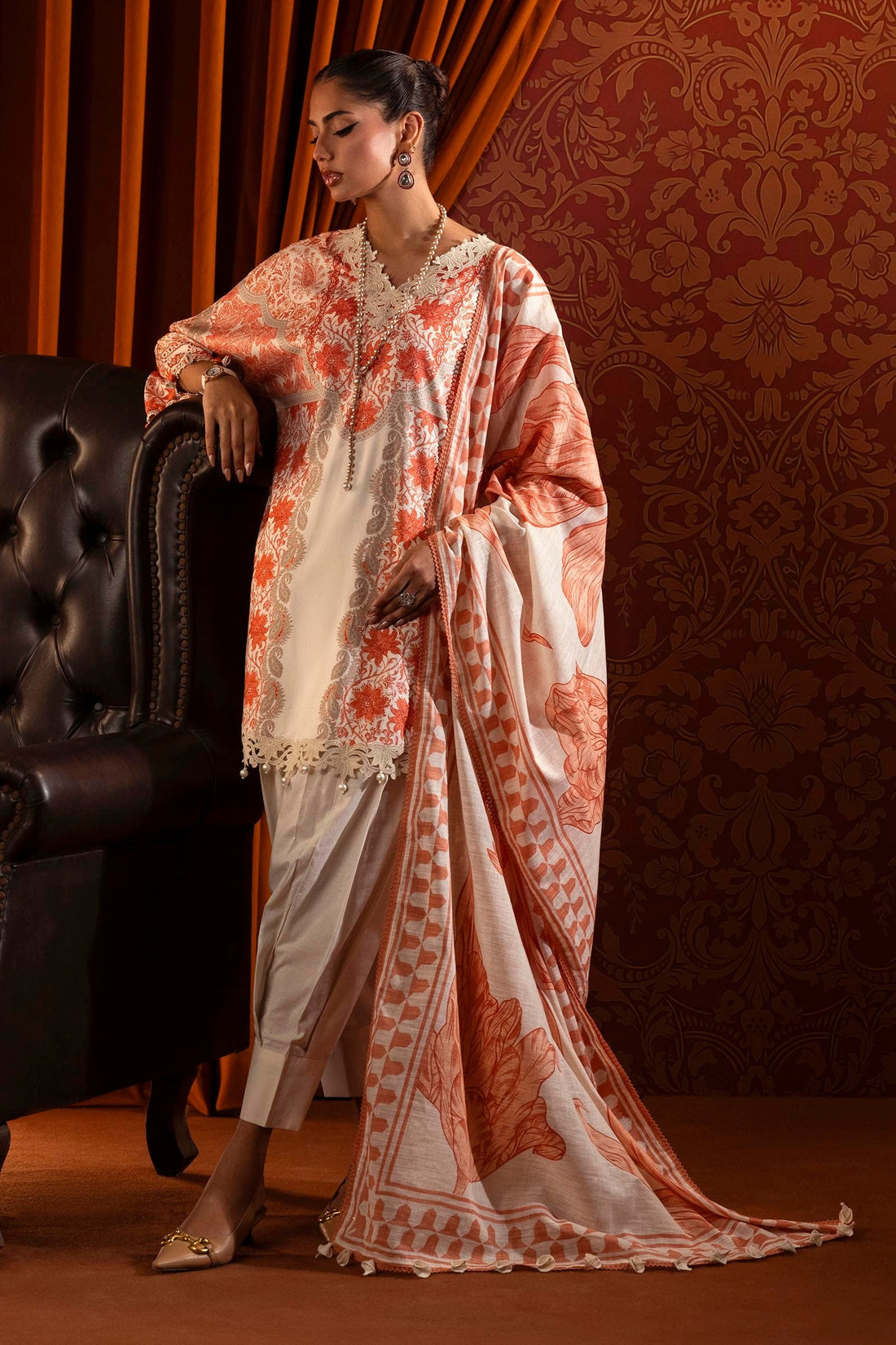 Sana Safinaz | Muzlin Winter 2024 | M243-023B-3CQ - Official Sana Safinaz stockist in UK - Sakeena London