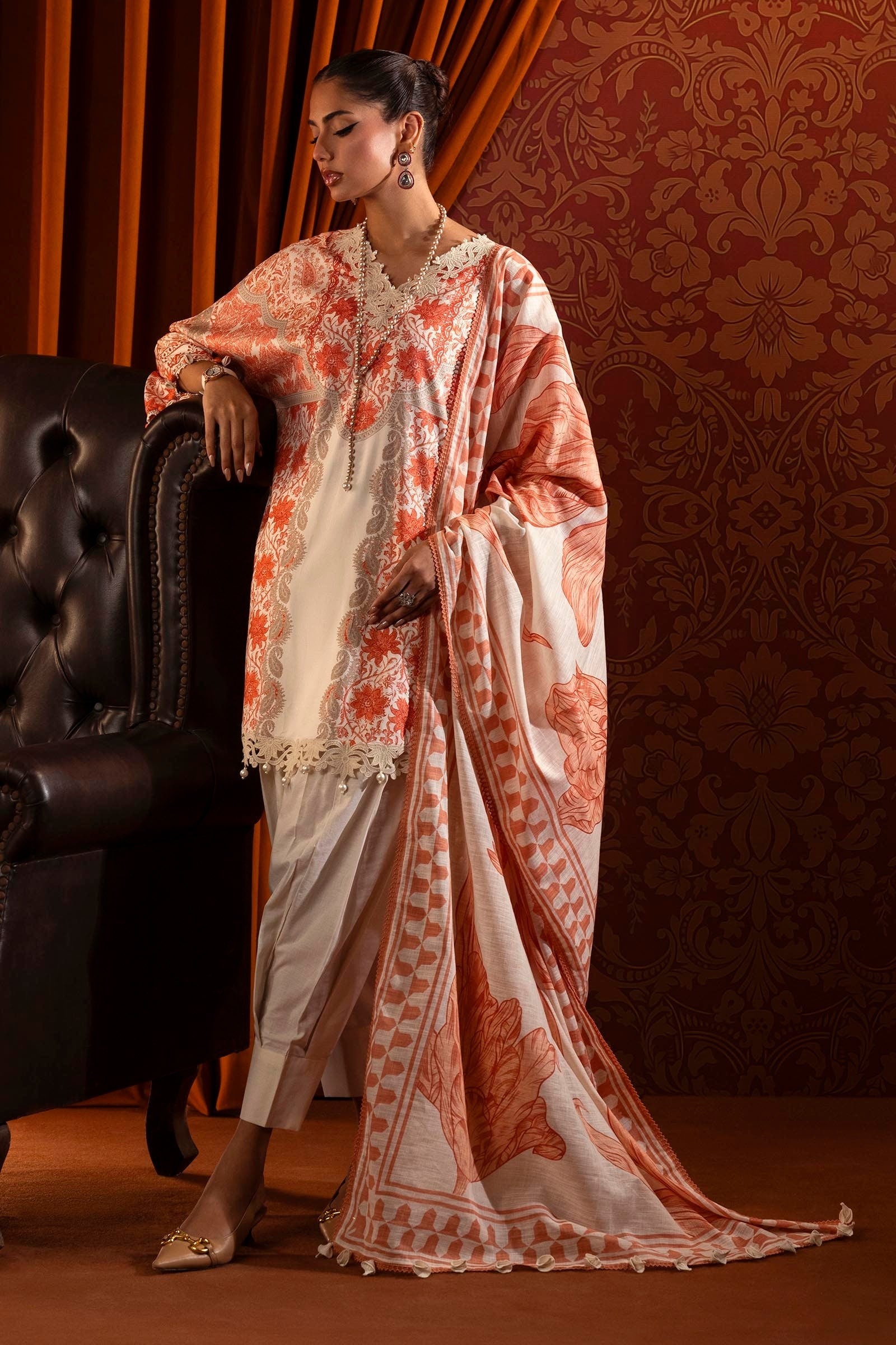 Sana Safinaz | Muzlin Winter 2024 | M243-023B-3CQ - Official Sana Safinaz stockist in UK - Sakeena London